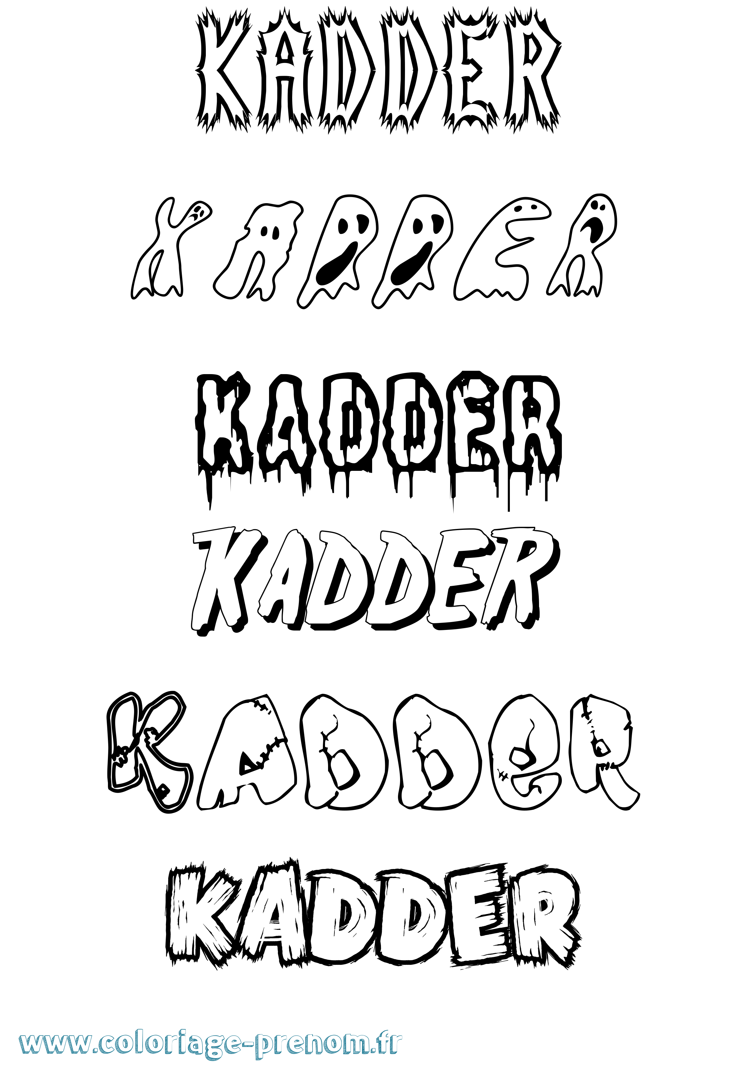 Coloriage prénom Kadder Frisson
