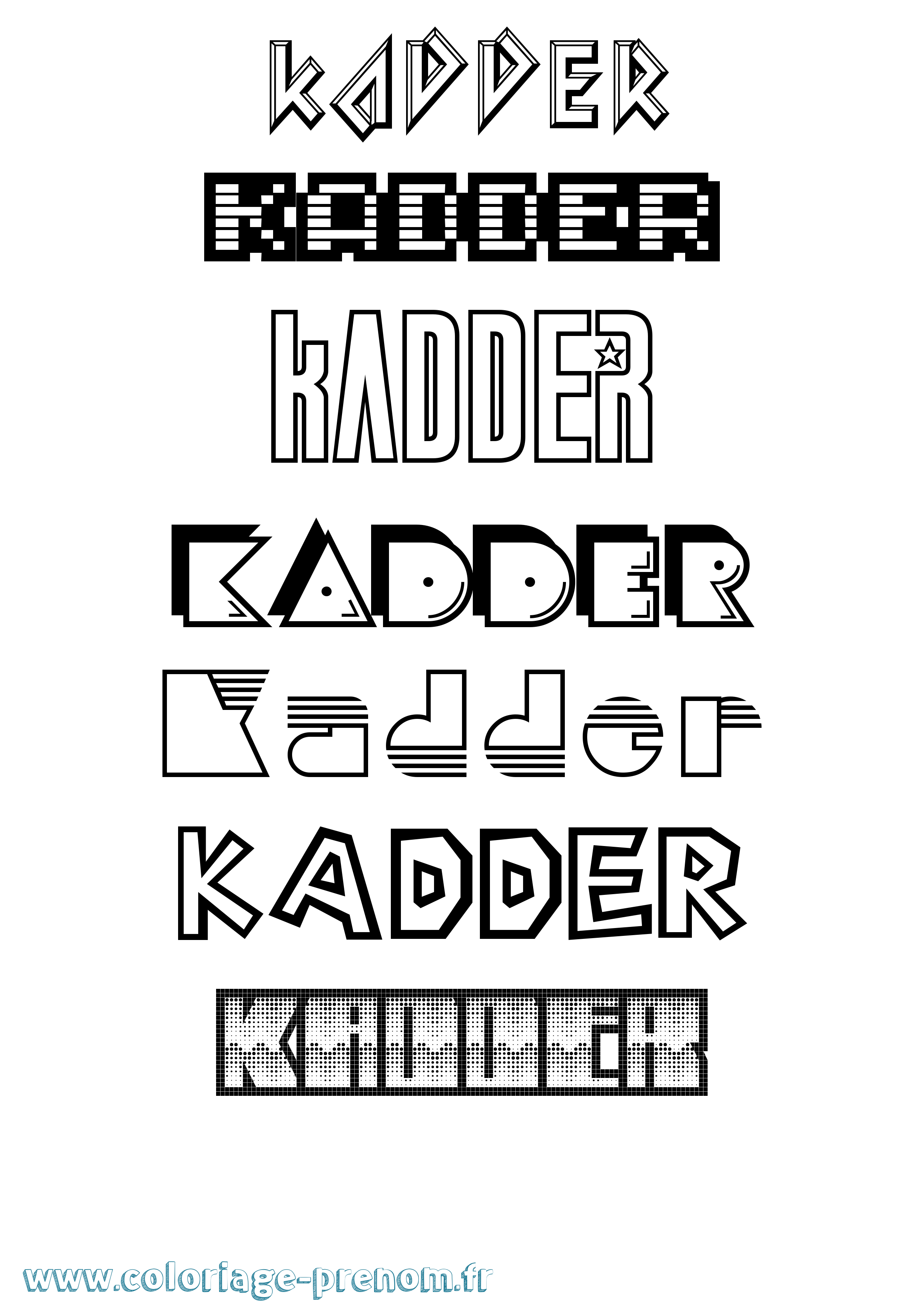 Coloriage Kadder Jeux Vidéos Coloriage prénom Kadder Jeux Vidéos