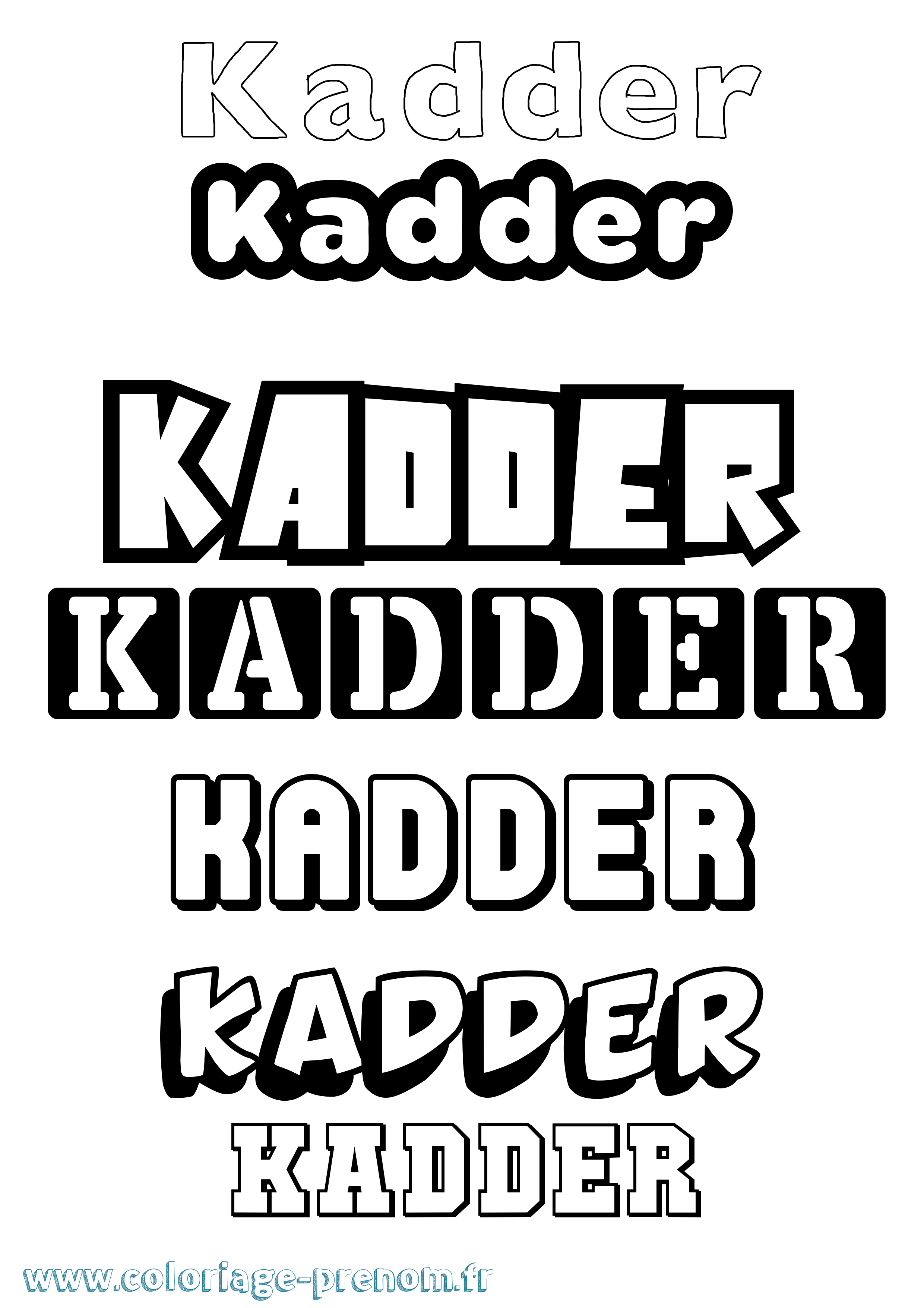 Coloriage prénom Kadder Simple