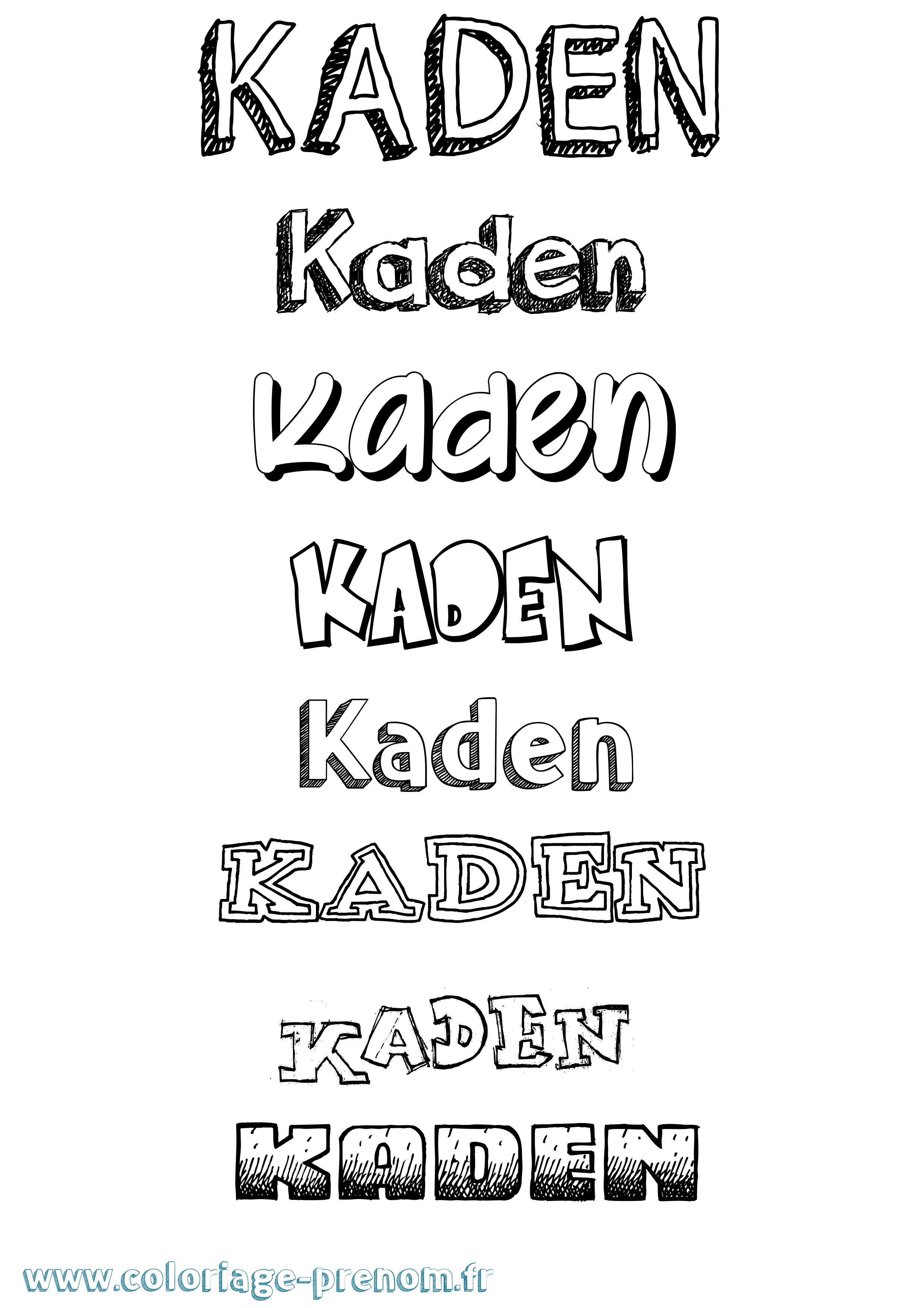 Coloriage Kaden Dessiné Coloriage prénom Kaden Dessiné