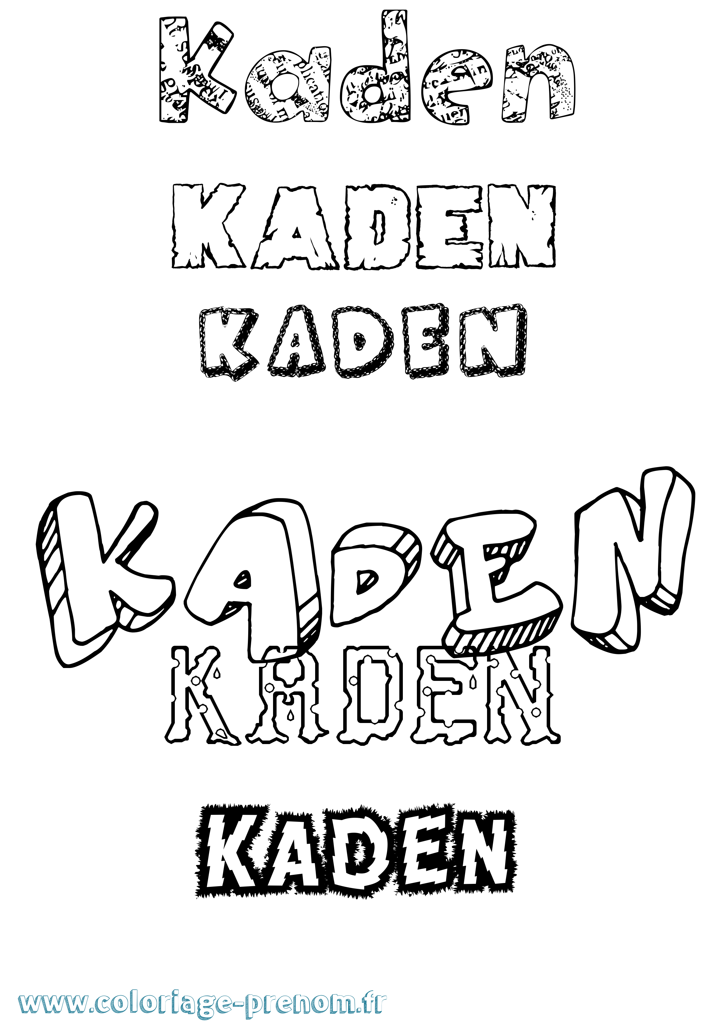 Coloriage Kaden Destructuré Coloriage prénom Kaden Destructuré