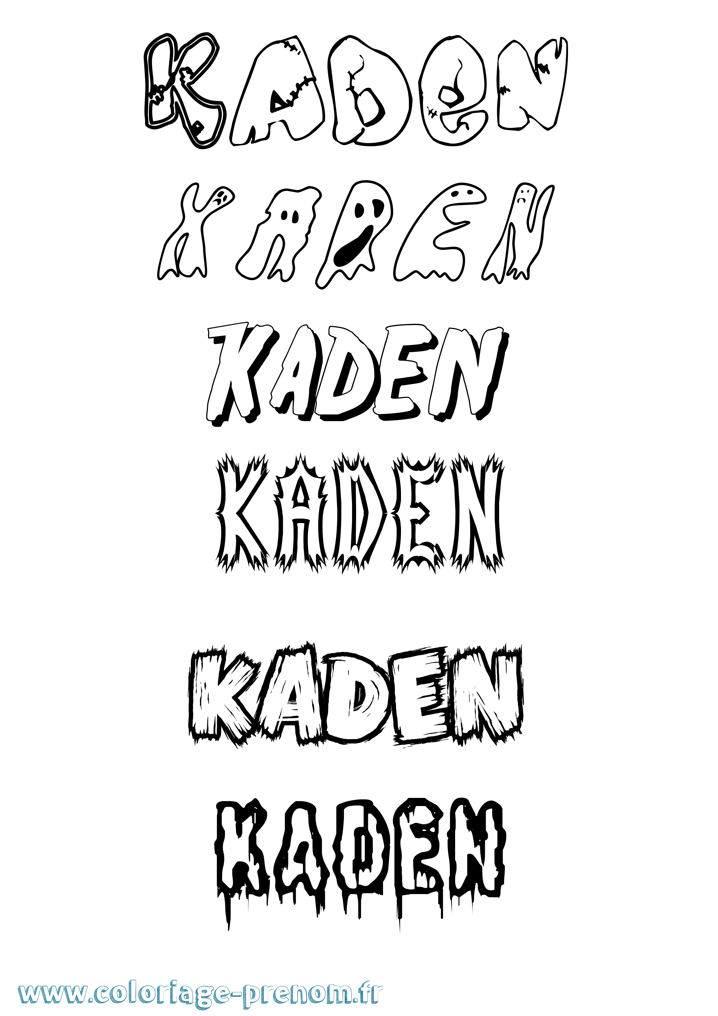 Coloriage Kaden Frisson Coloriage prénom Kaden Frisson