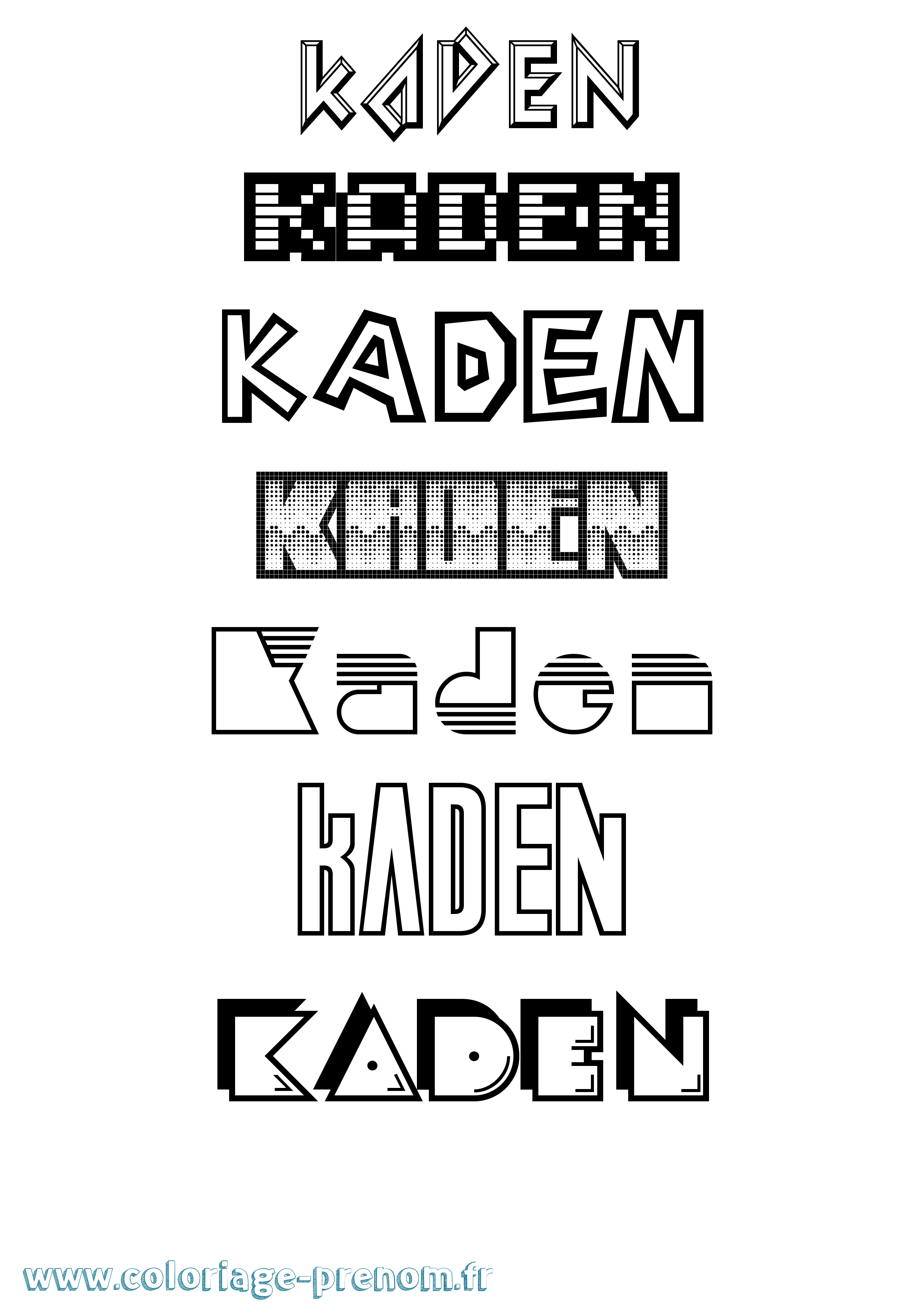 Coloriage prénom Kaden Jeux Vidéos