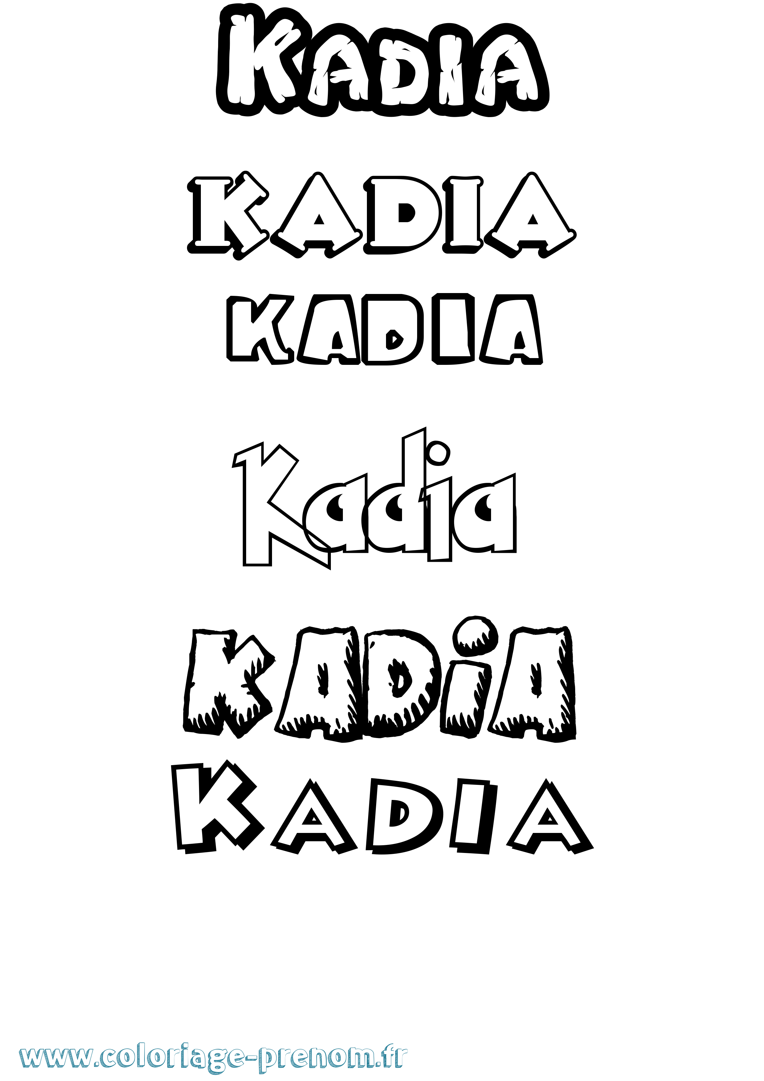 Coloriage prénom Kadia Dessin Animé