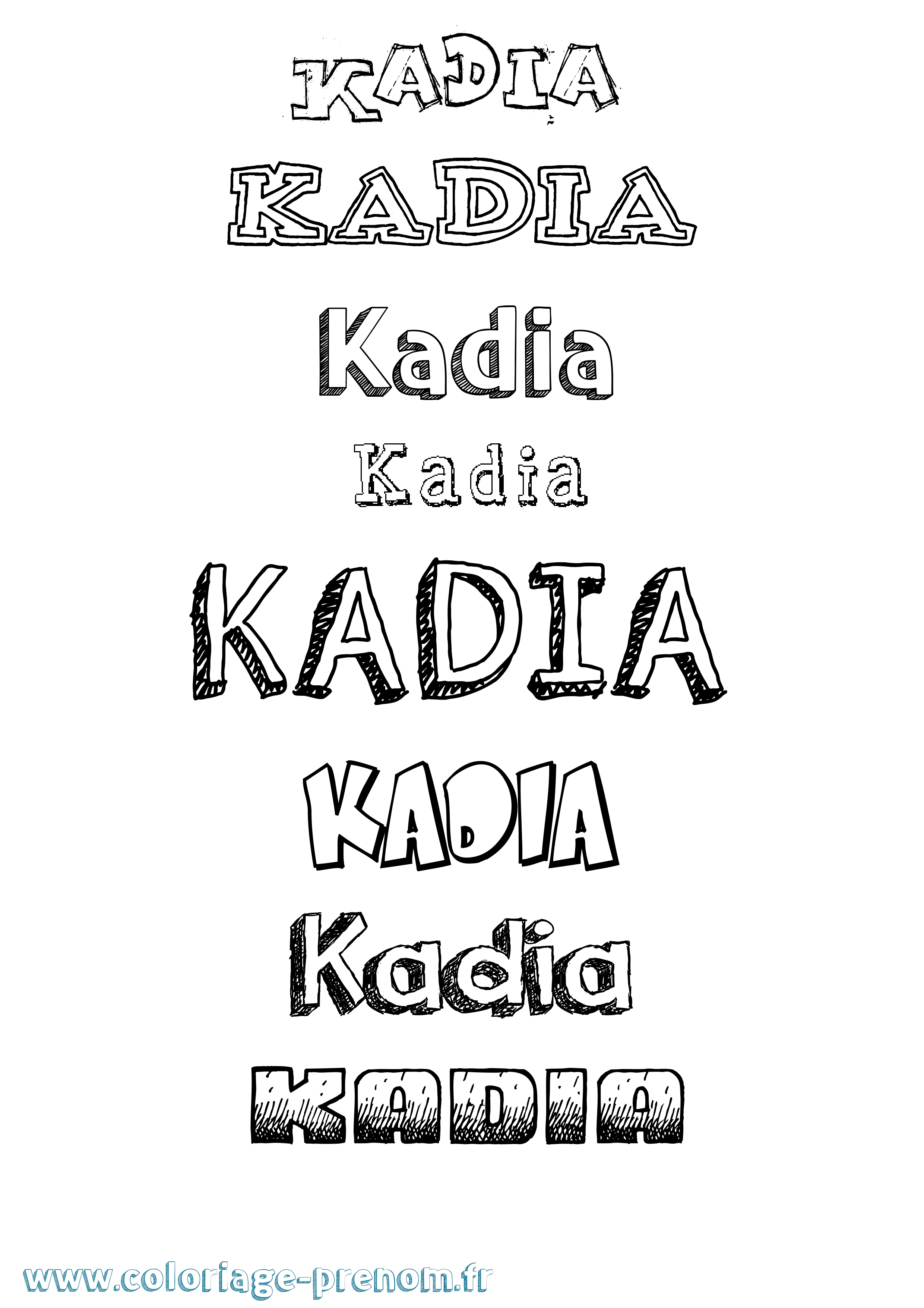 Coloriage prénom Kadia Dessiné