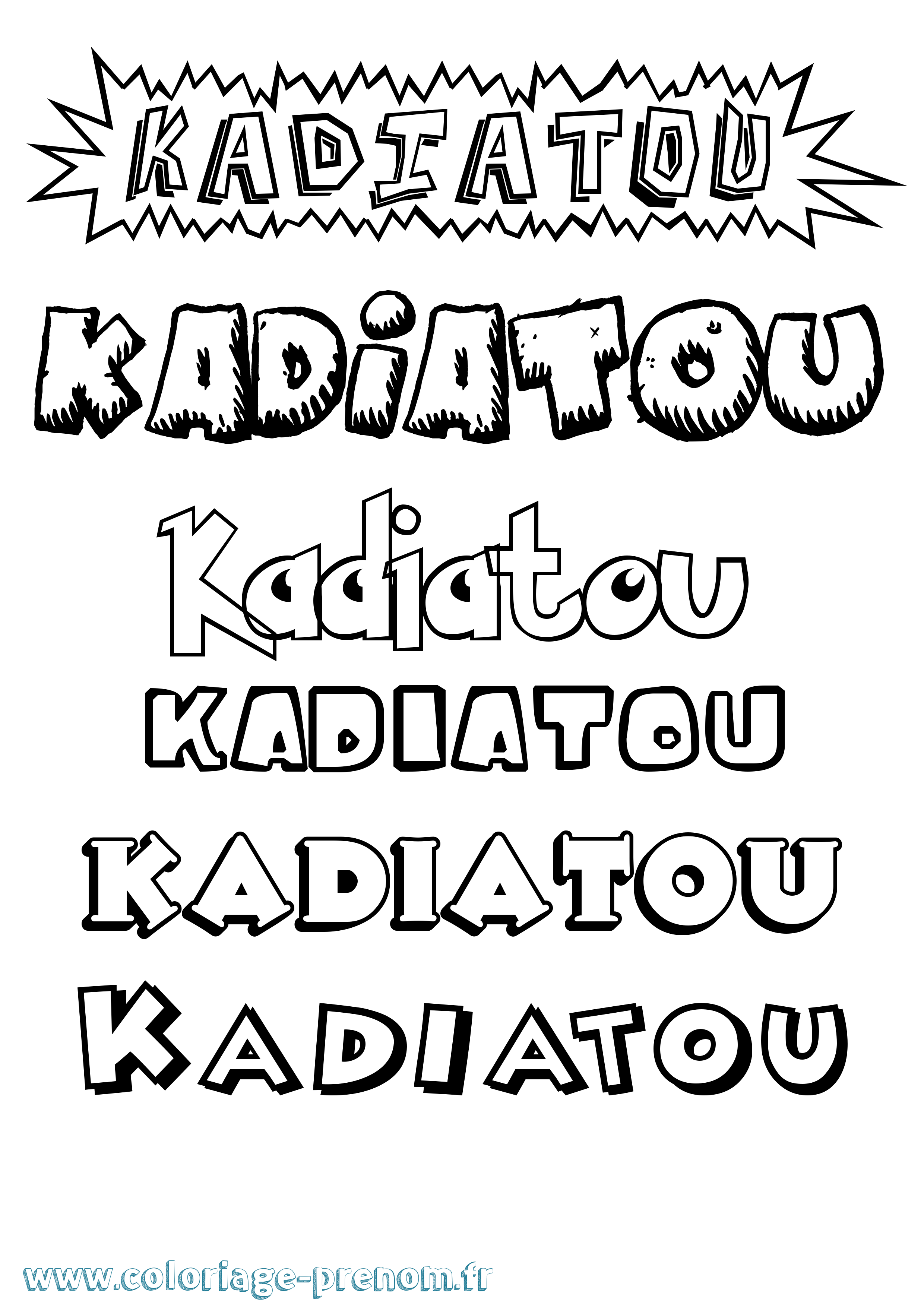 Coloriage prénom Kadiatou Dessin Animé