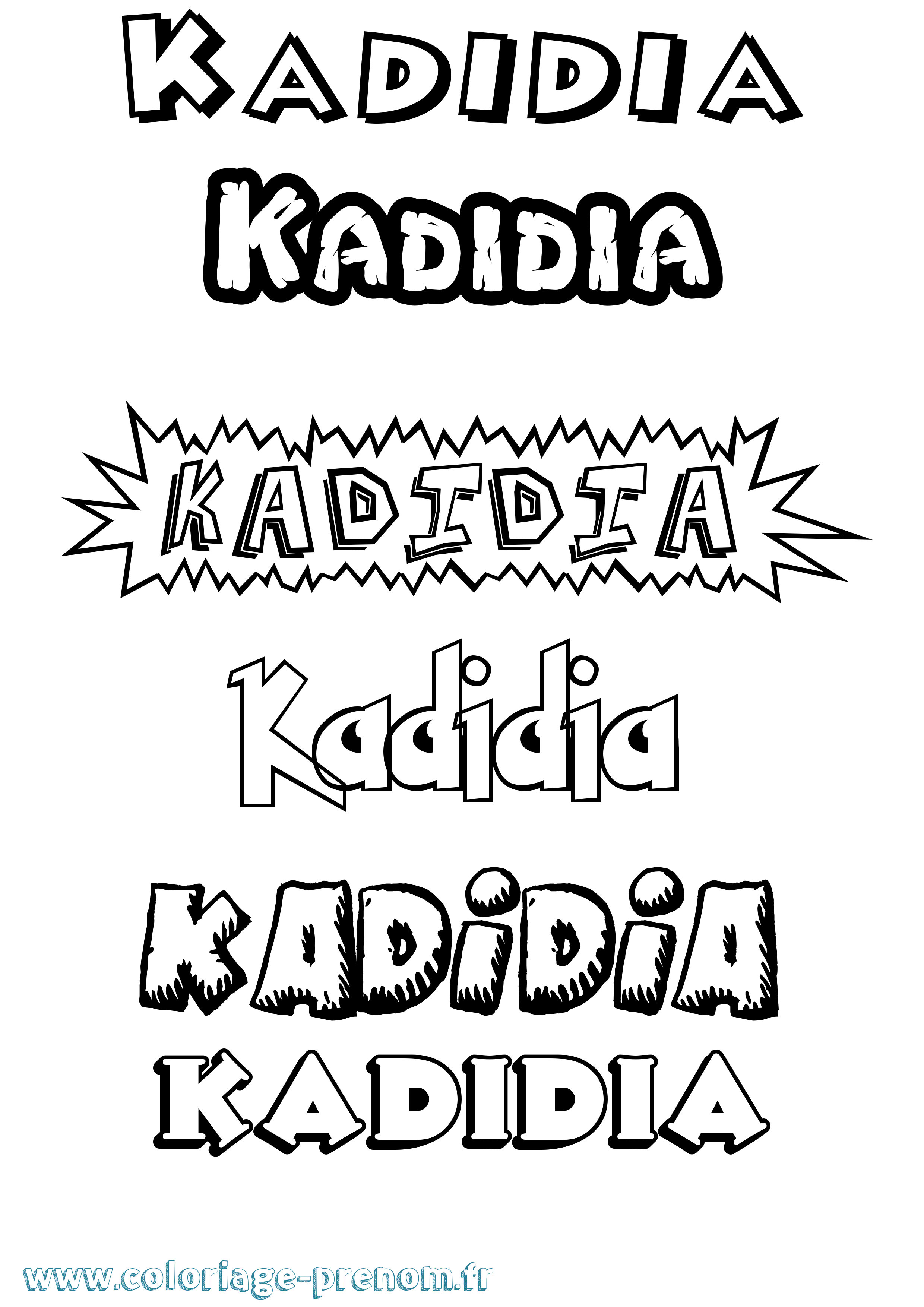 Coloriage prénom Kadidia Dessin Animé