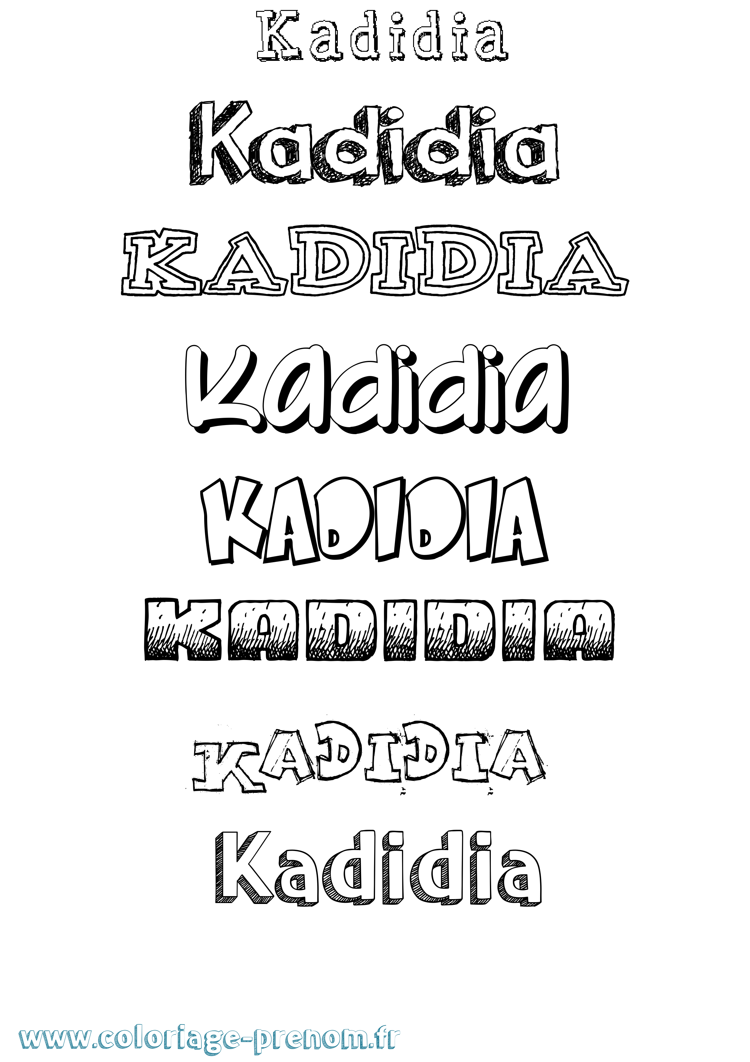 Coloriage prénom Kadidia Dessiné