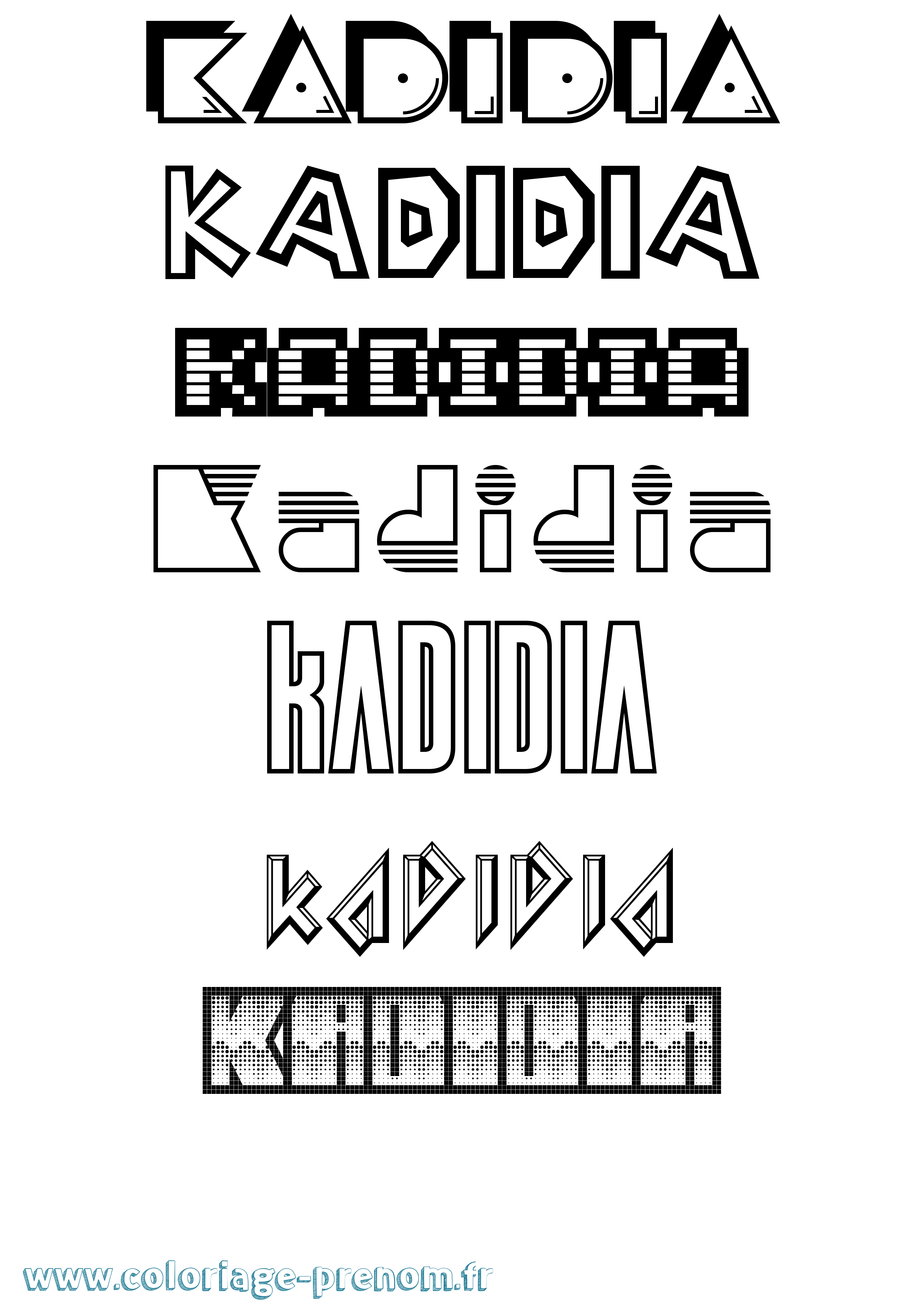 Coloriage prénom Kadidia Jeux Vidéos