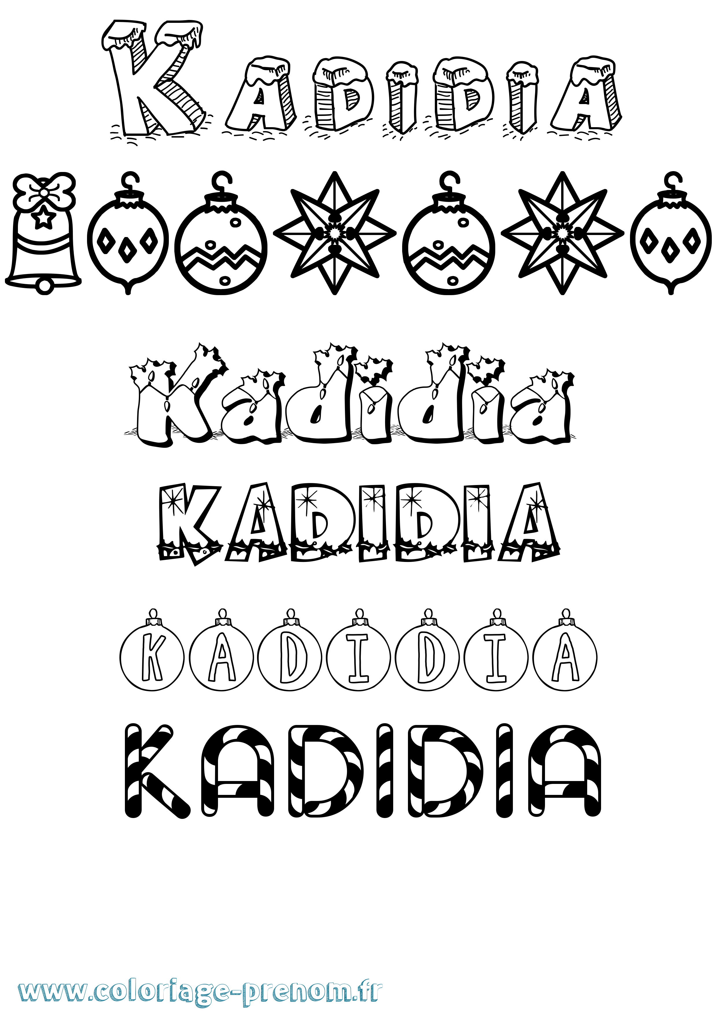 Coloriage prénom Kadidia