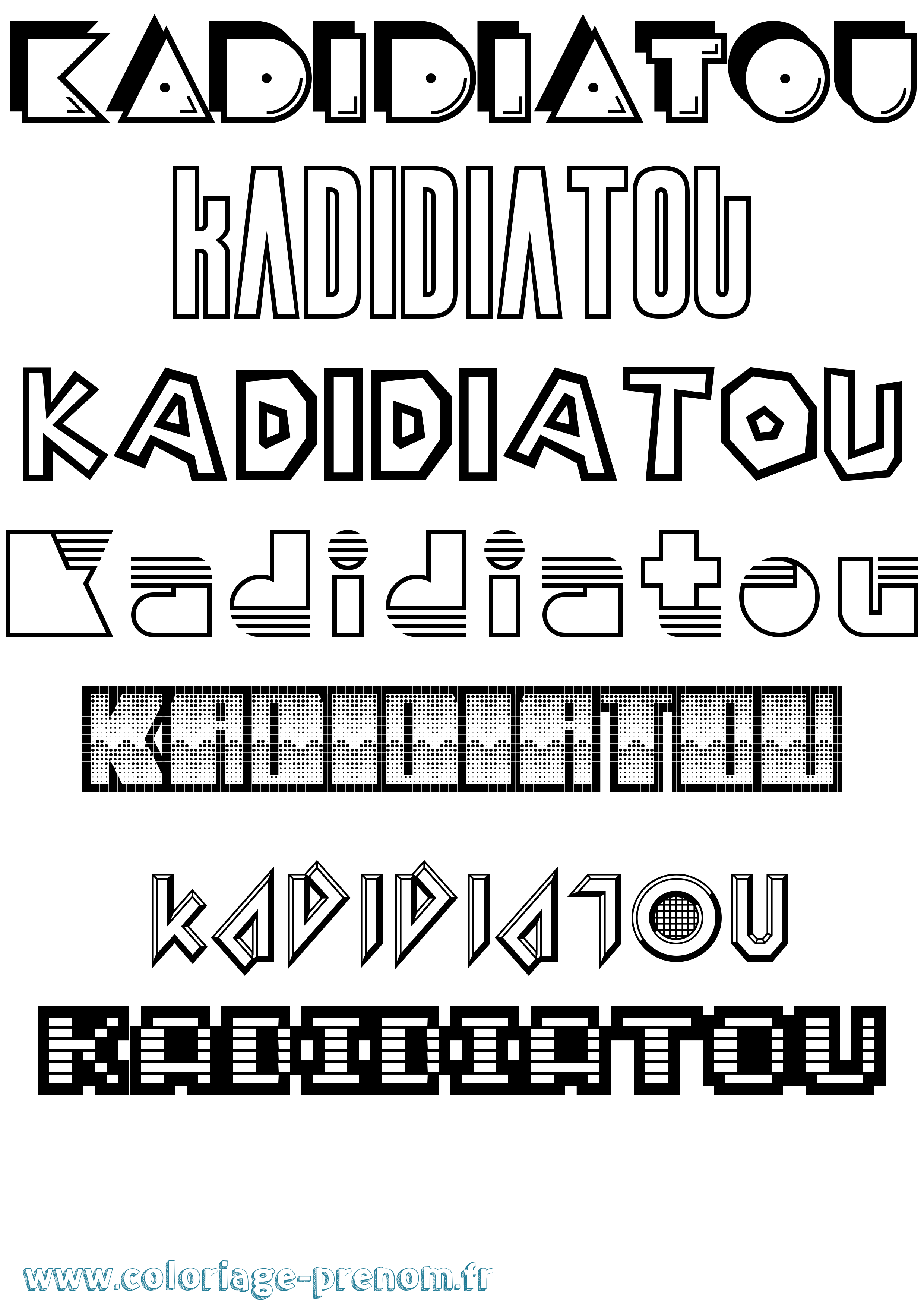 Coloriage prénom Kadidiatou