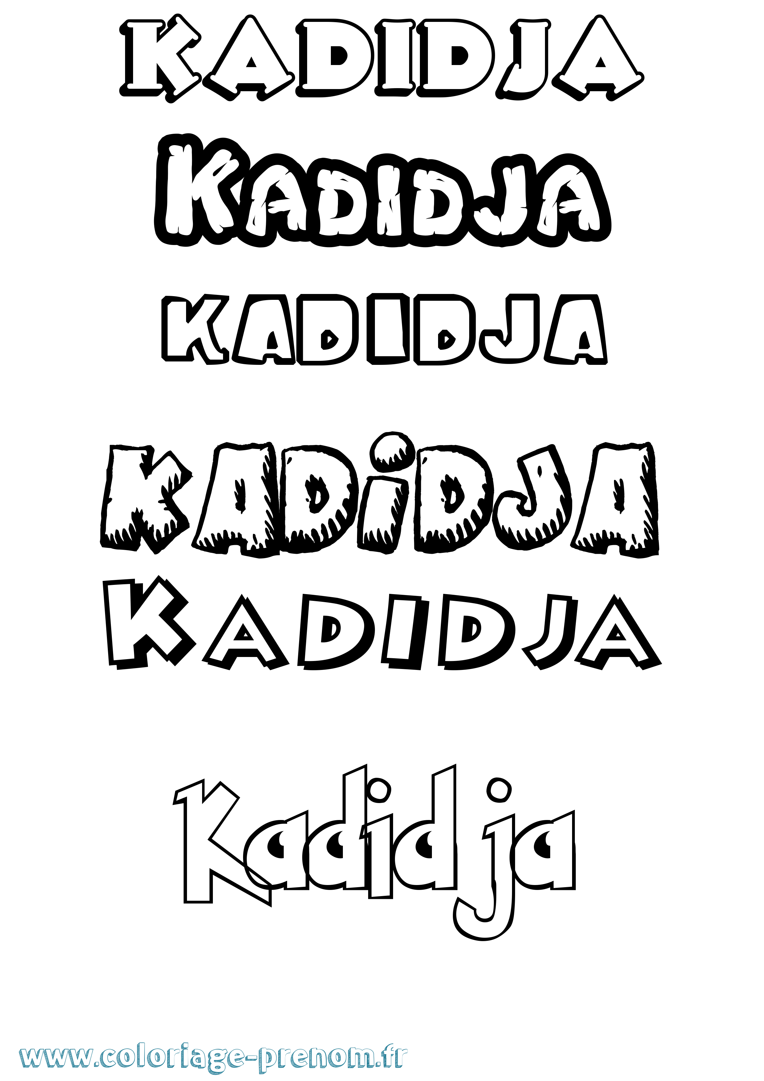 Coloriage Kadidja Dessin Animé Coloriage prénom Kadidja Dessin Animé