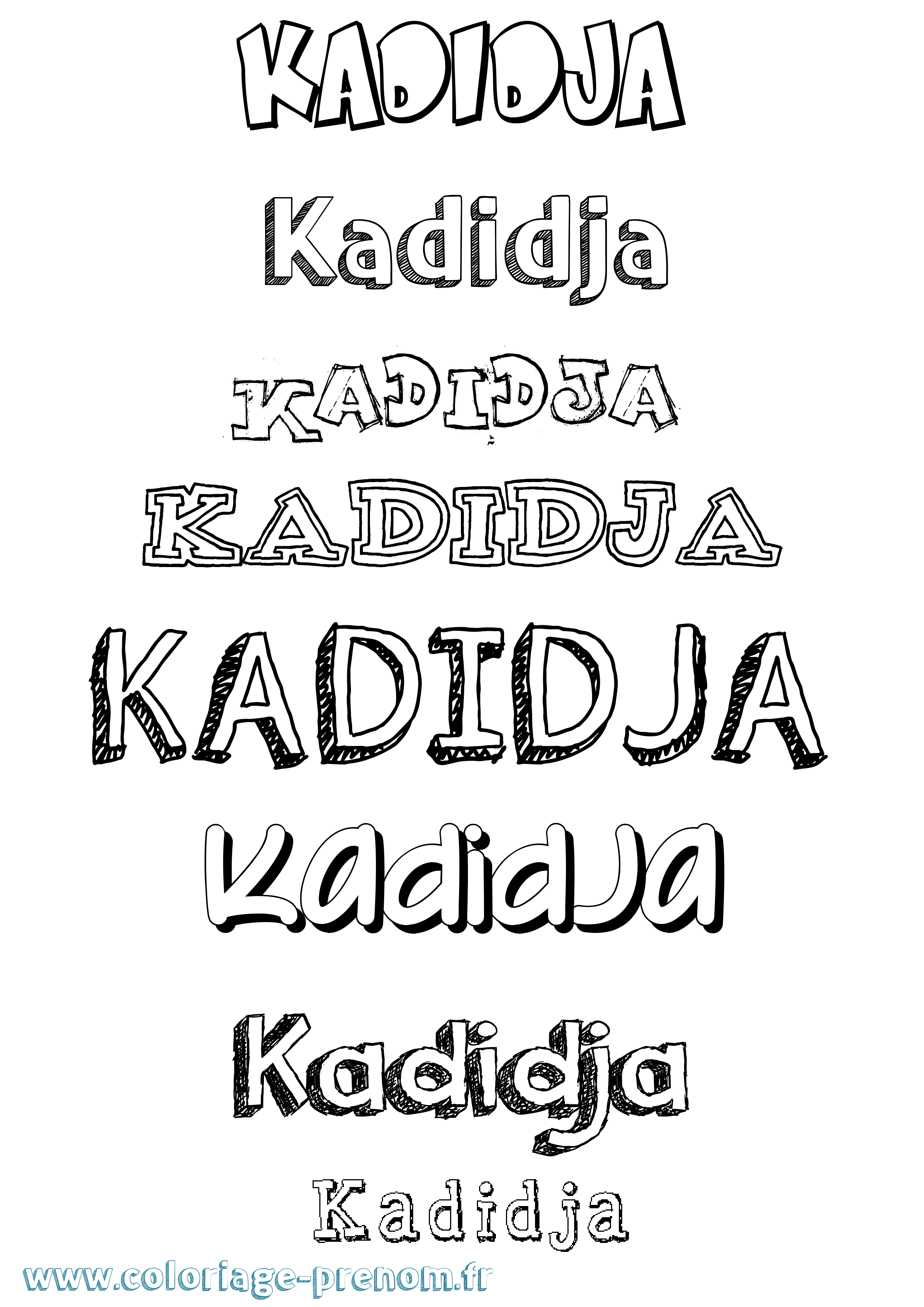 Coloriage Kadidja Dessiné Coloriage prénom Kadidja Dessiné