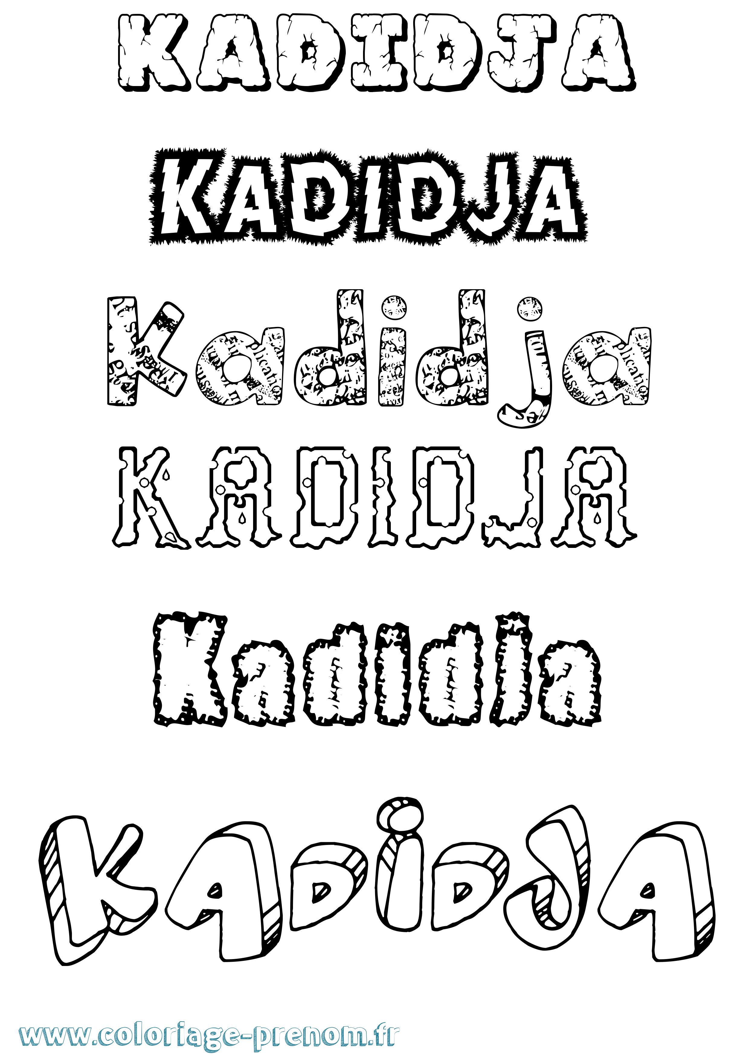 Coloriage Kadidja Destructuré Coloriage prénom Kadidja Destructuré