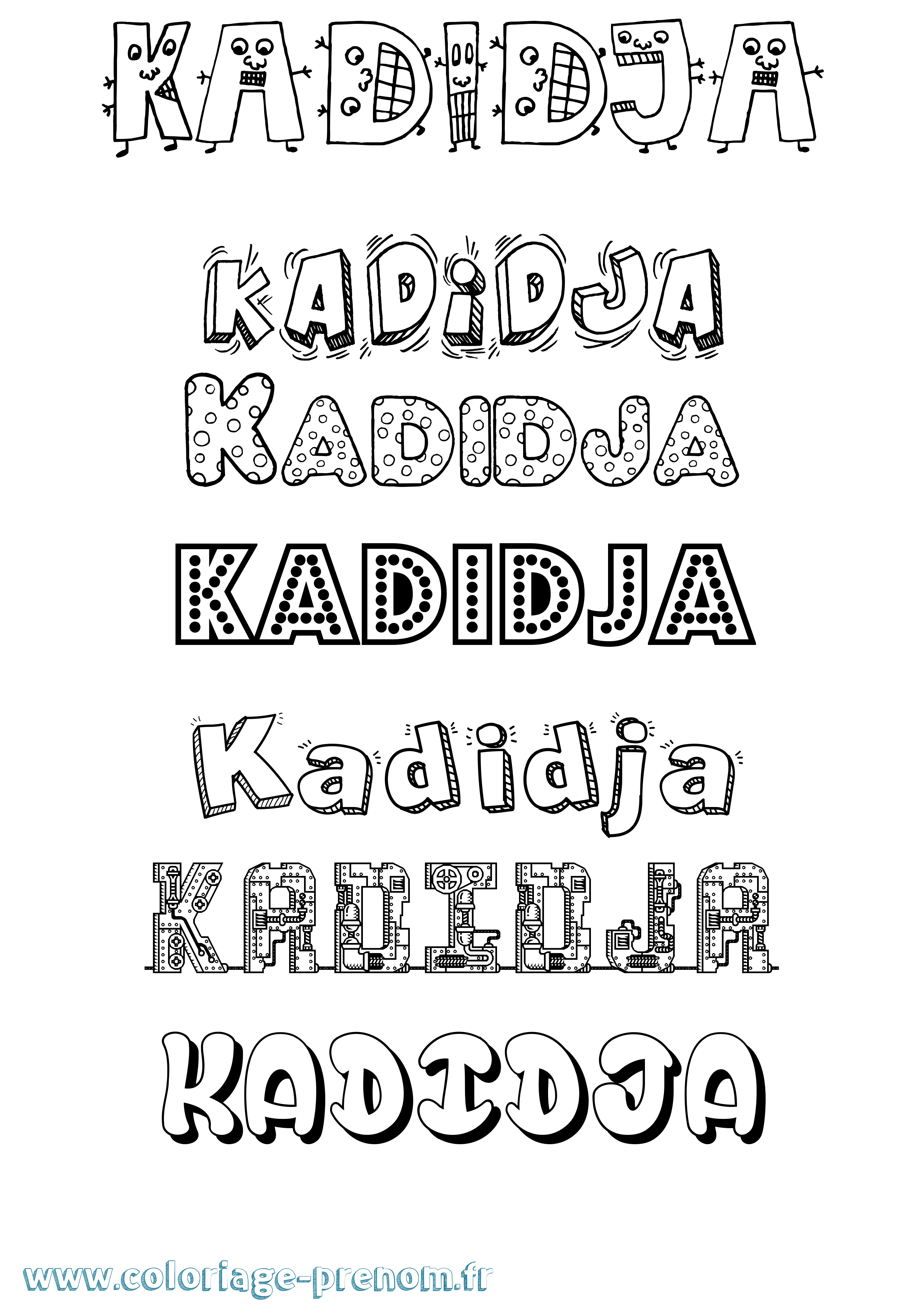 Coloriage Kadidja Fun Coloriage prénom Kadidja Fun