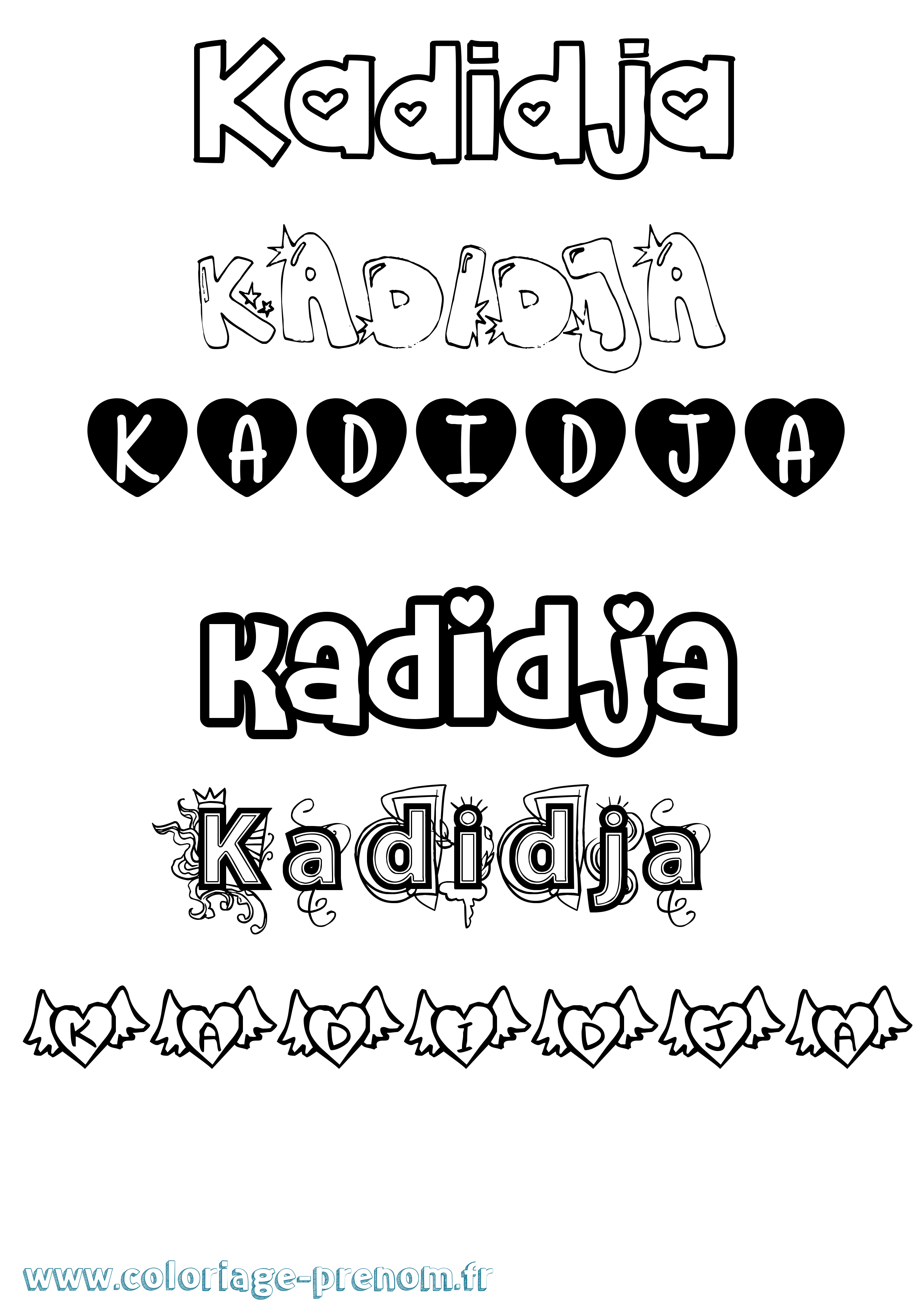 Coloriage Kadidja Girly Coloriage prénom Kadidja Girly