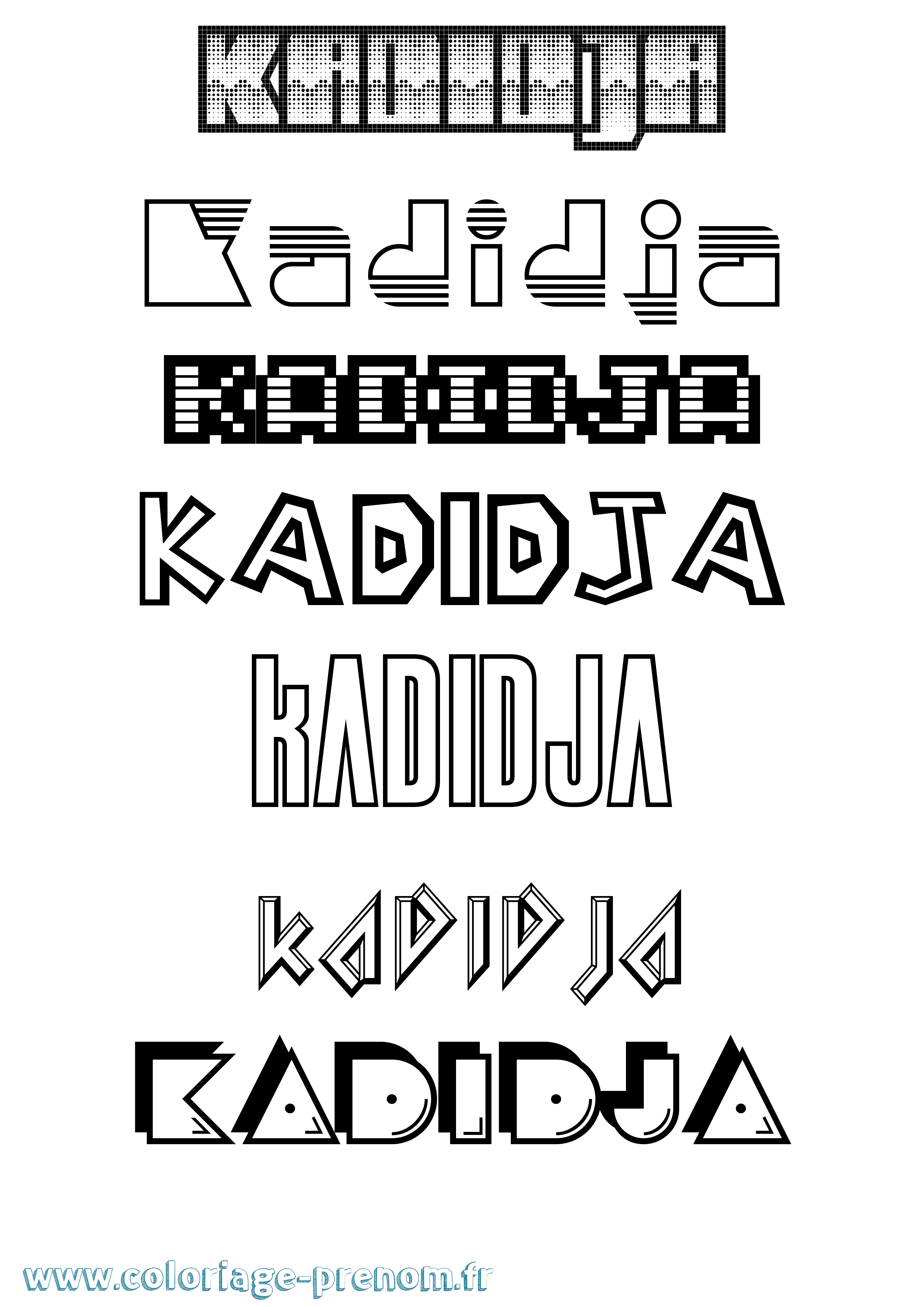 Coloriage Kadidja Jeux Vidéos Coloriage prénom Kadidja Jeux Vidéos