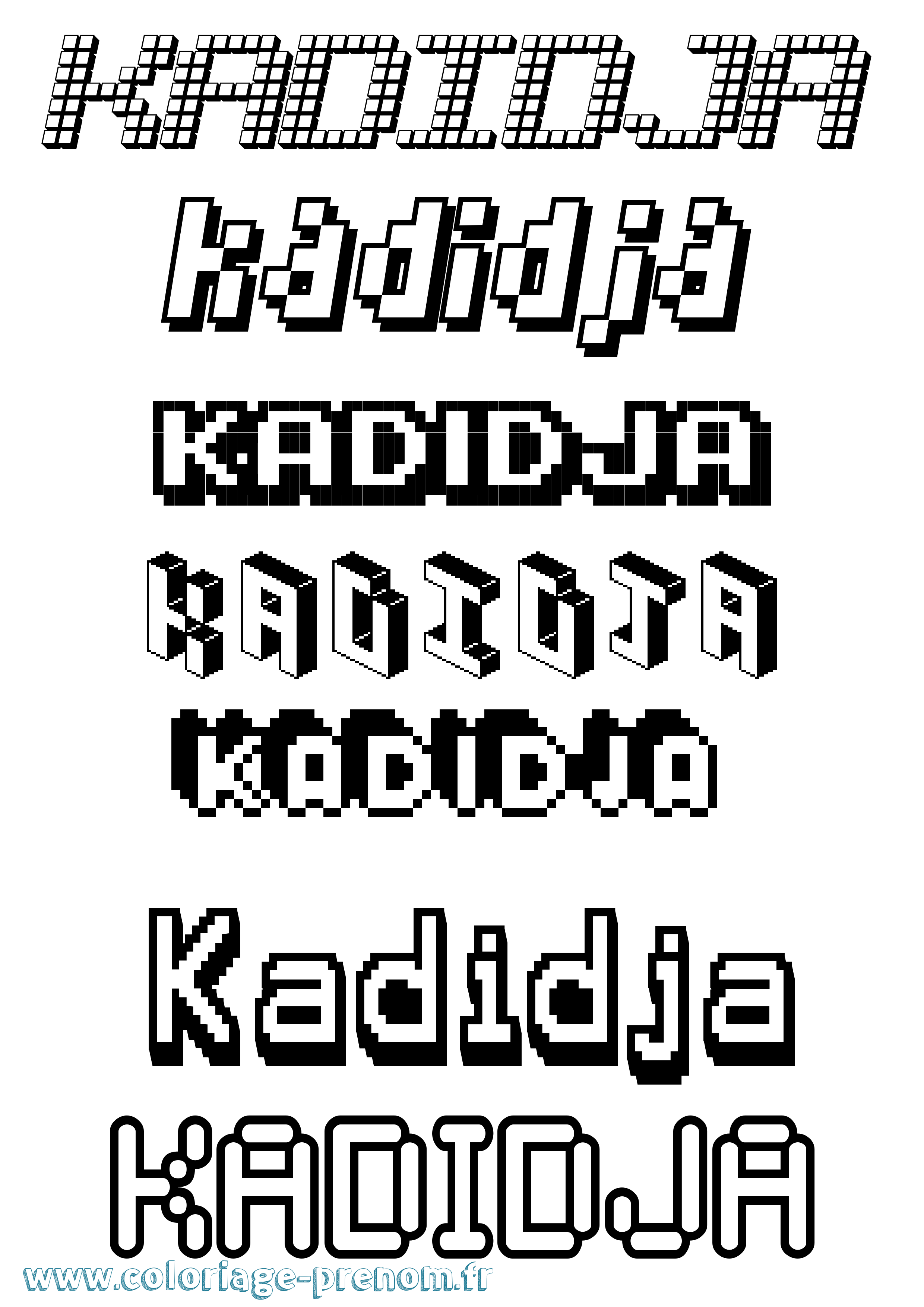 Coloriage Kadidja Pixel Coloriage prénom Kadidja Pixel