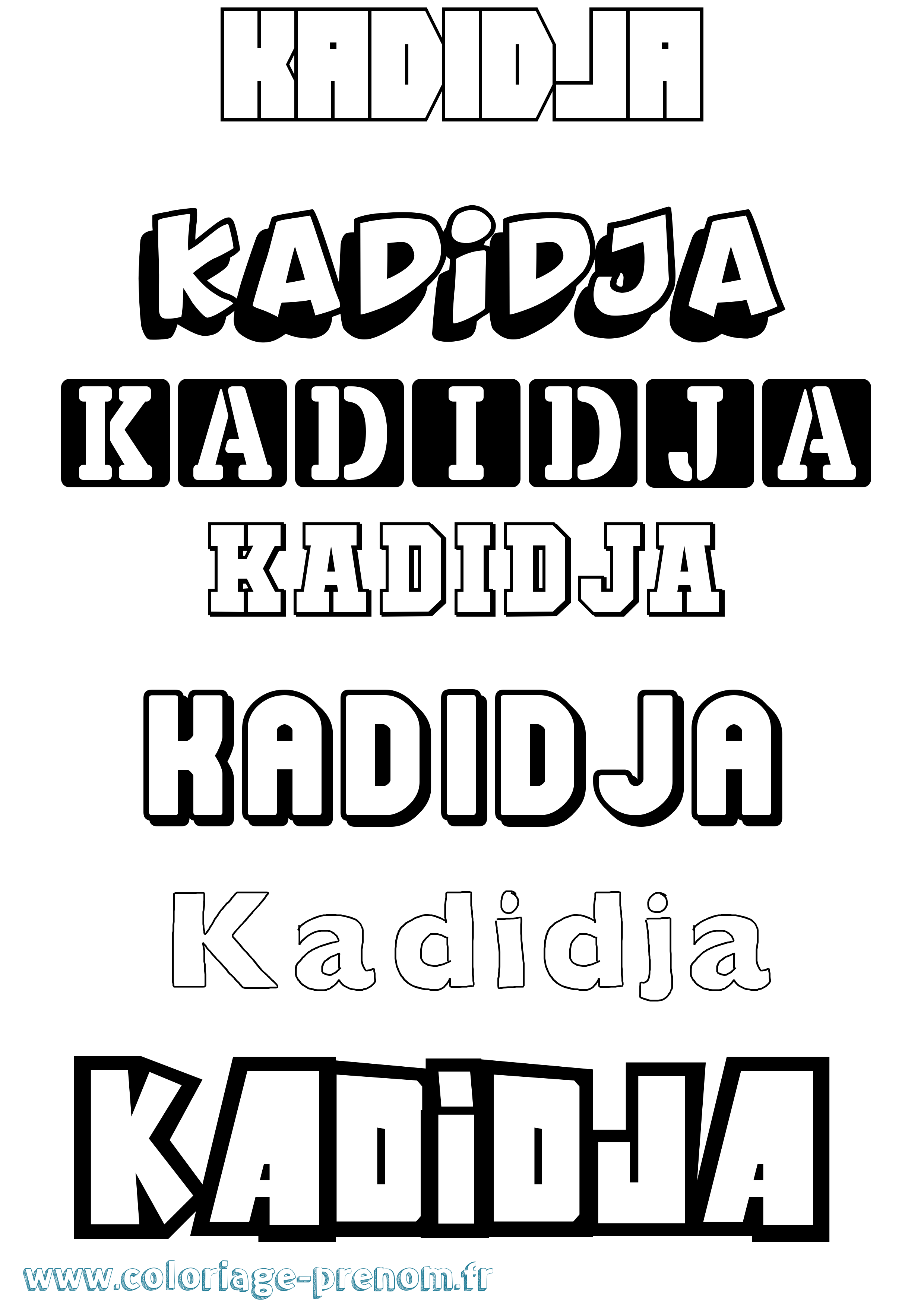Coloriage Kadidja Simple Coloriage prénom Kadidja Simple