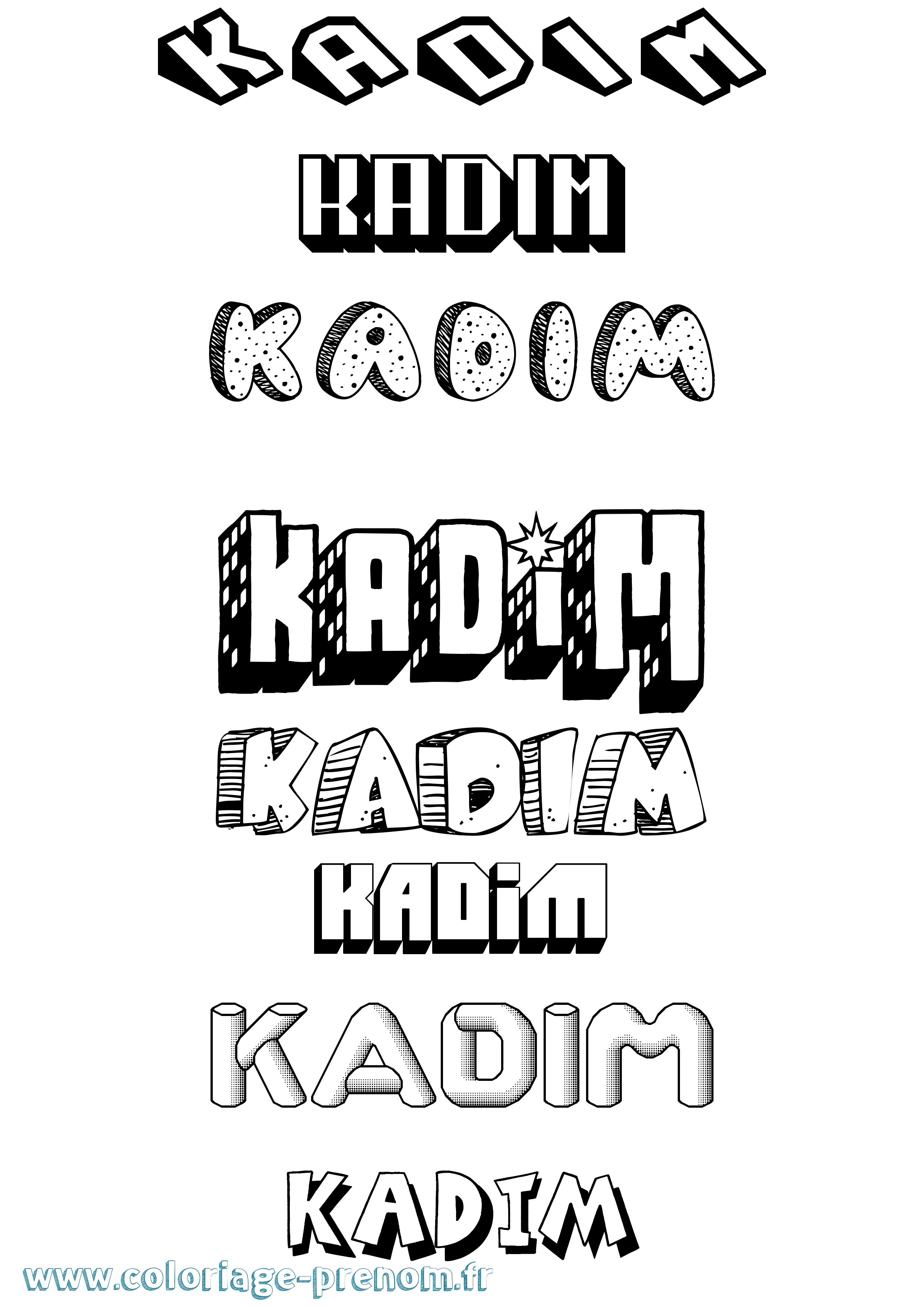Coloriage prénom Kadim Effet 3D