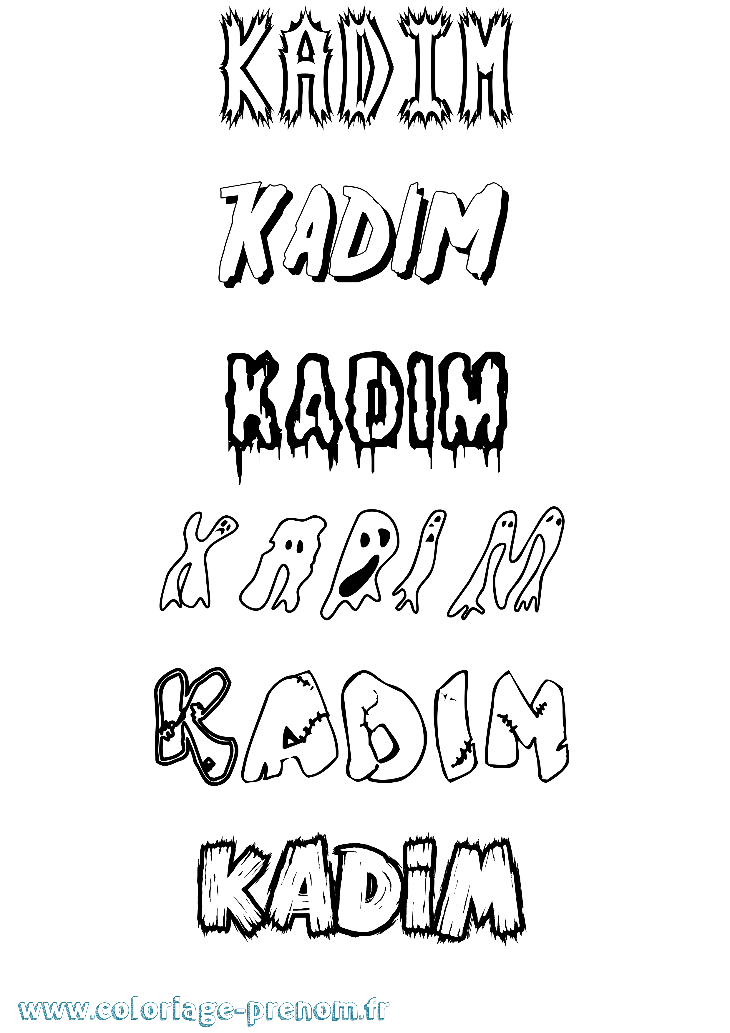 Coloriage prénom Kadim Frisson