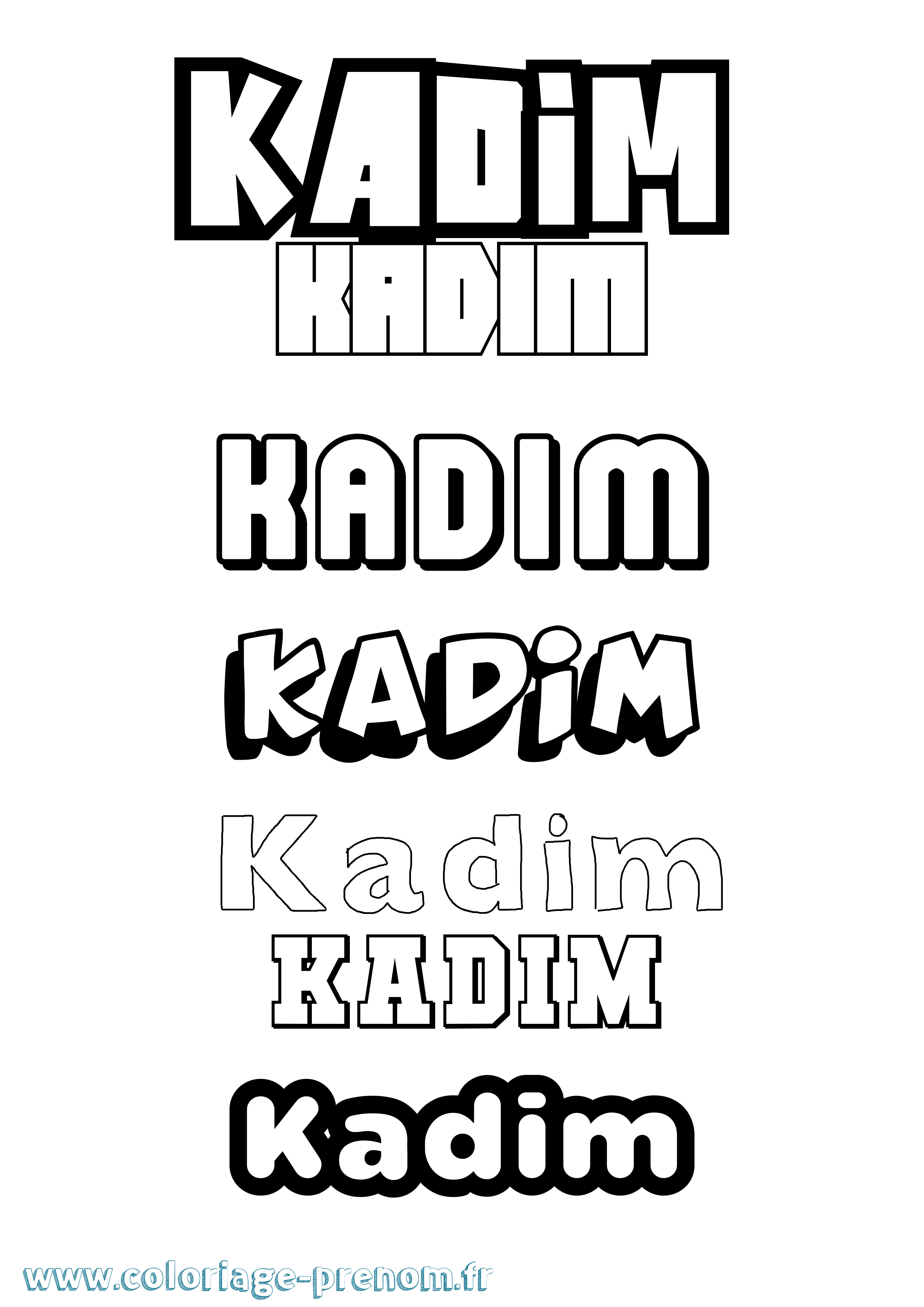 Coloriage prénom Kadim Simple
