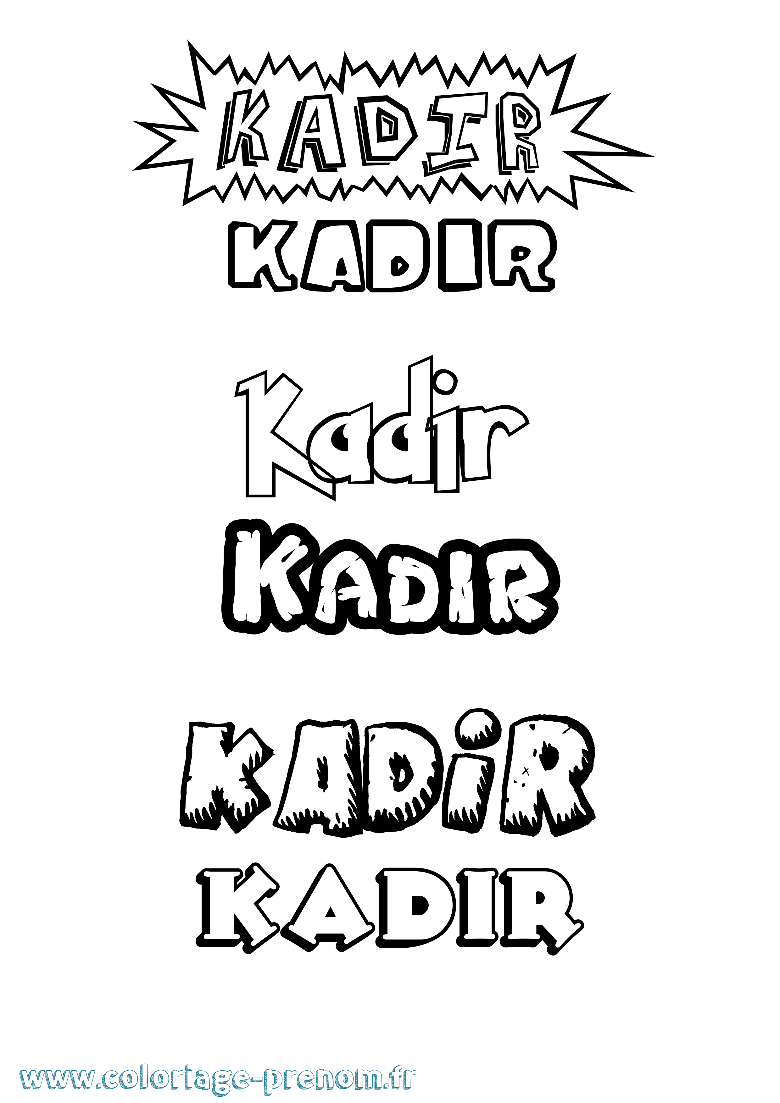 Coloriage prénom Kadir Dessin Animé