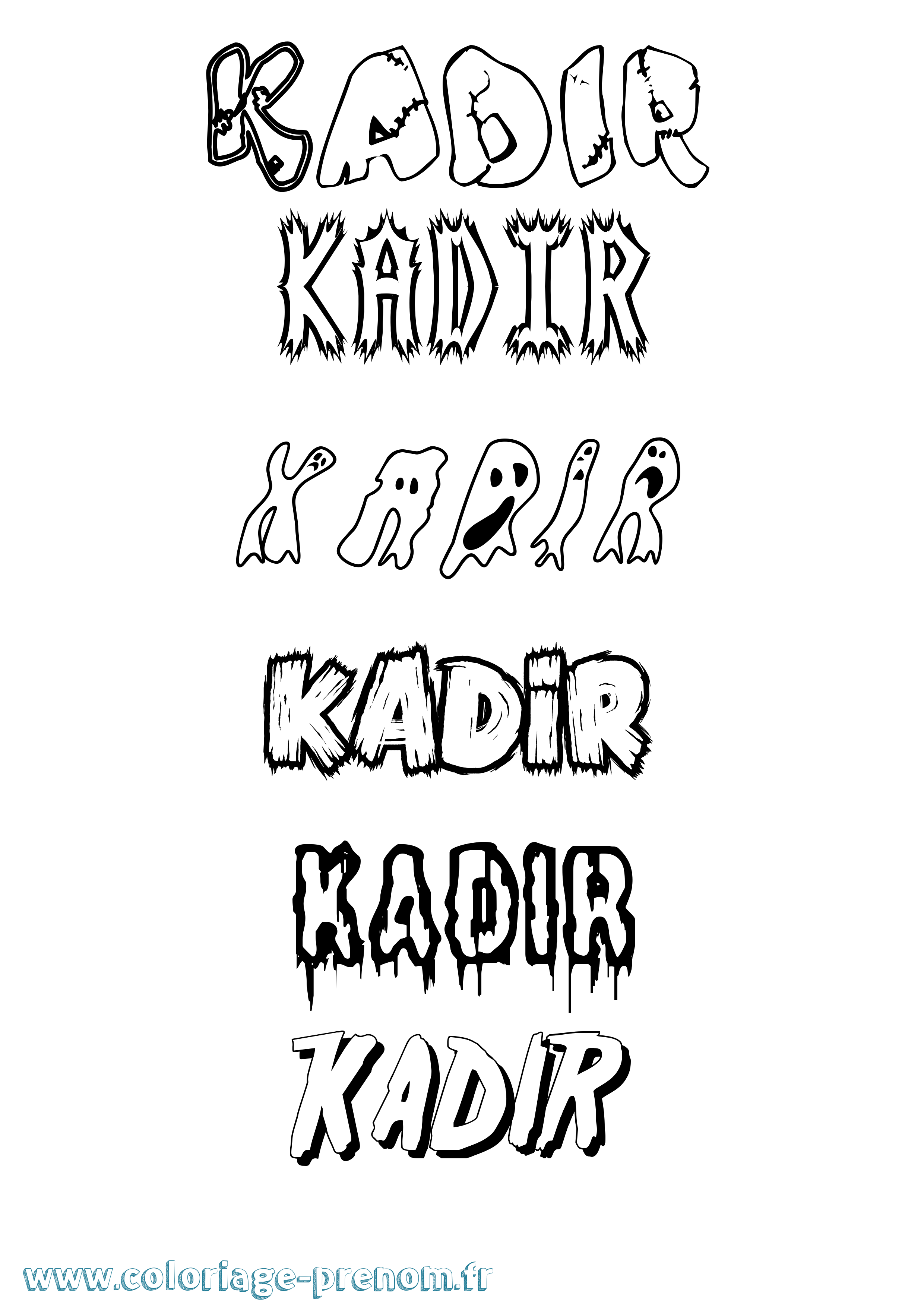 Coloriage prénom Kadir Frisson