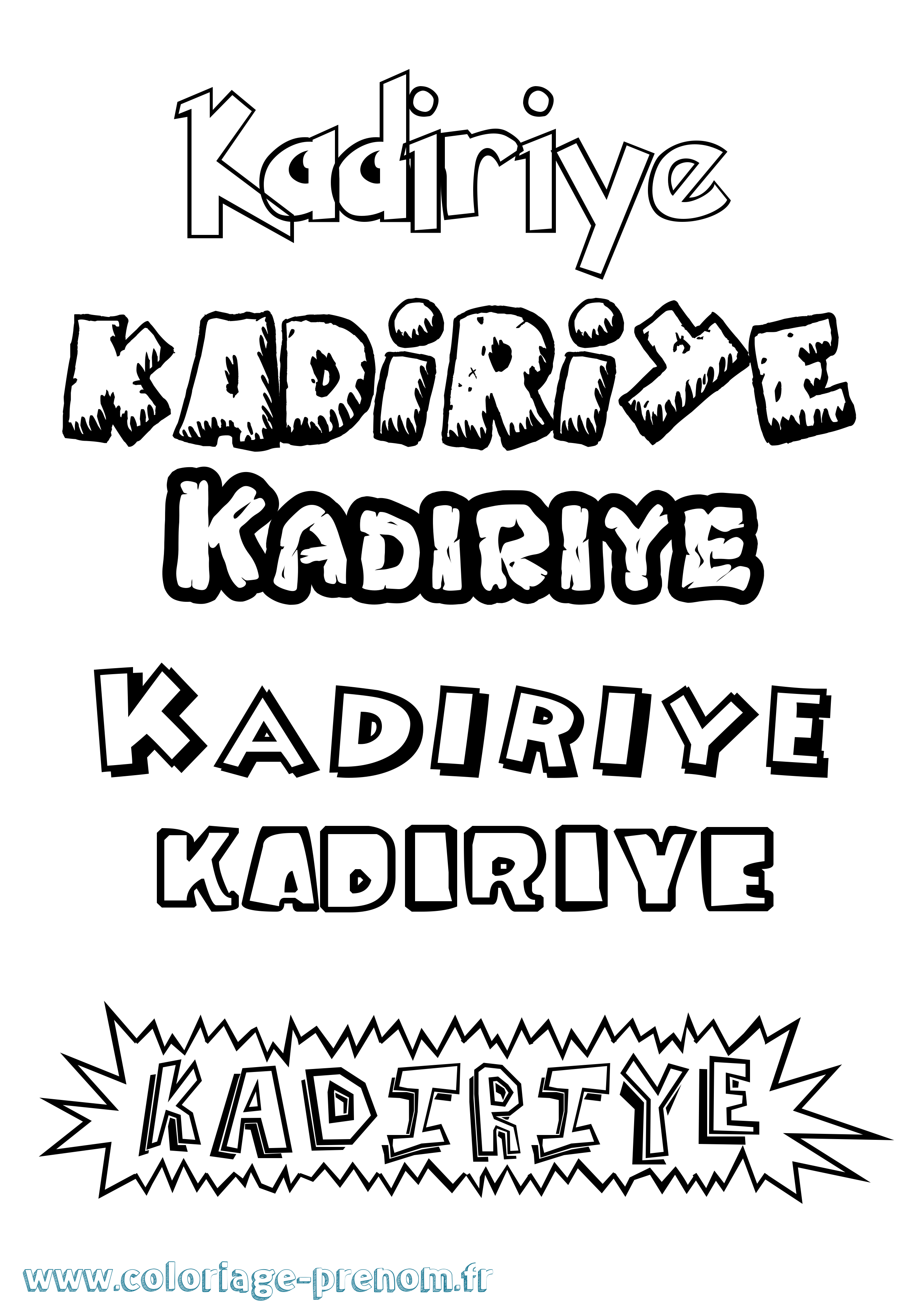 Coloriage prénom Kadiriye Dessin Animé