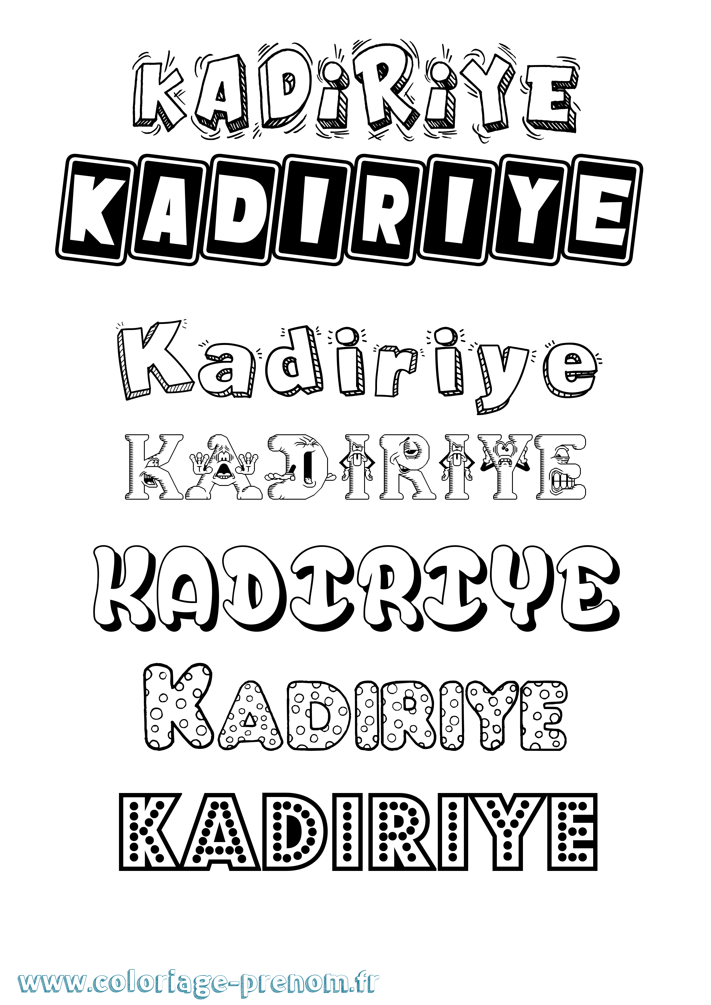 Coloriage prénom Kadiriye Fun