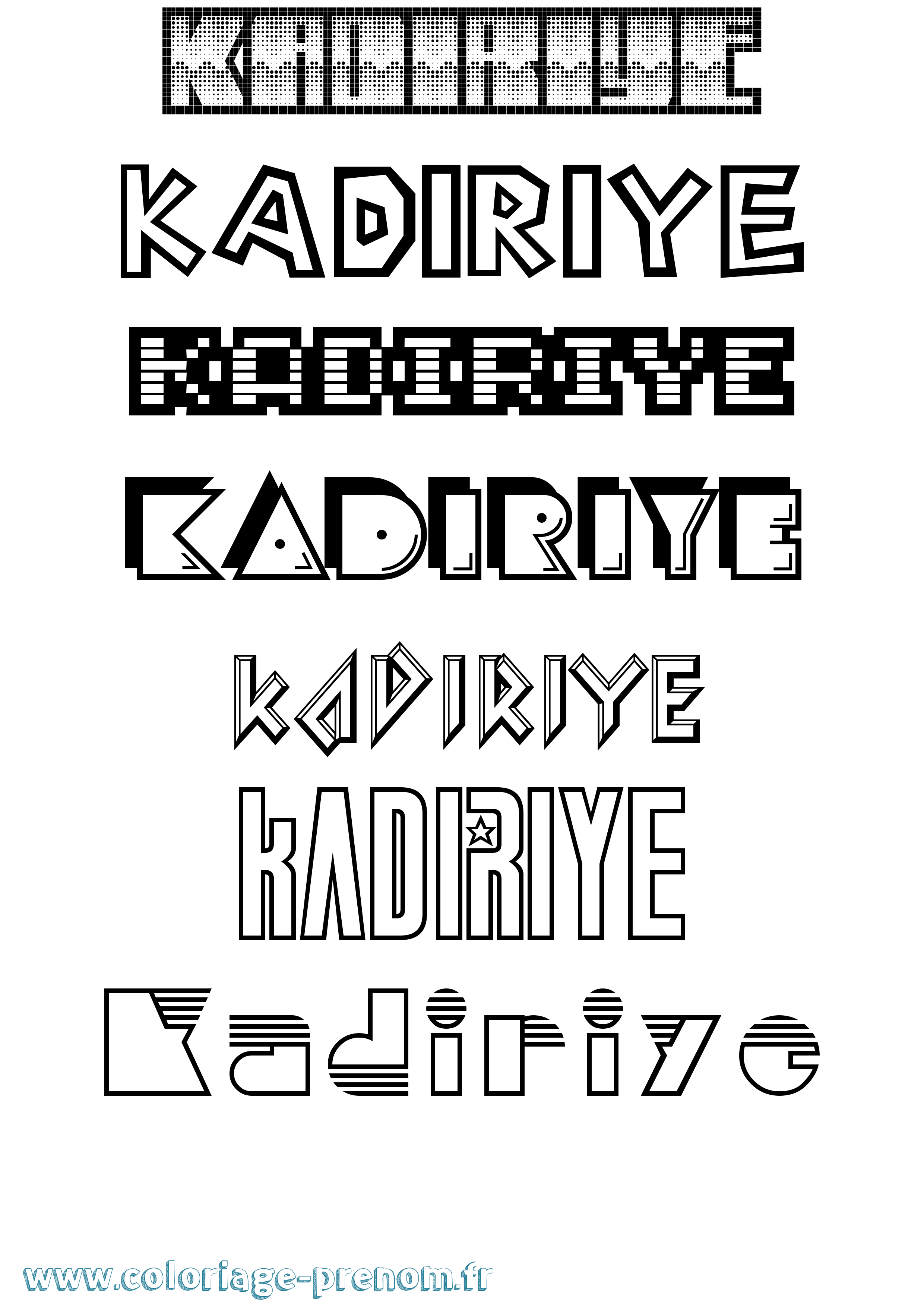 Coloriage prénom Kadiriye Jeux Vidéos