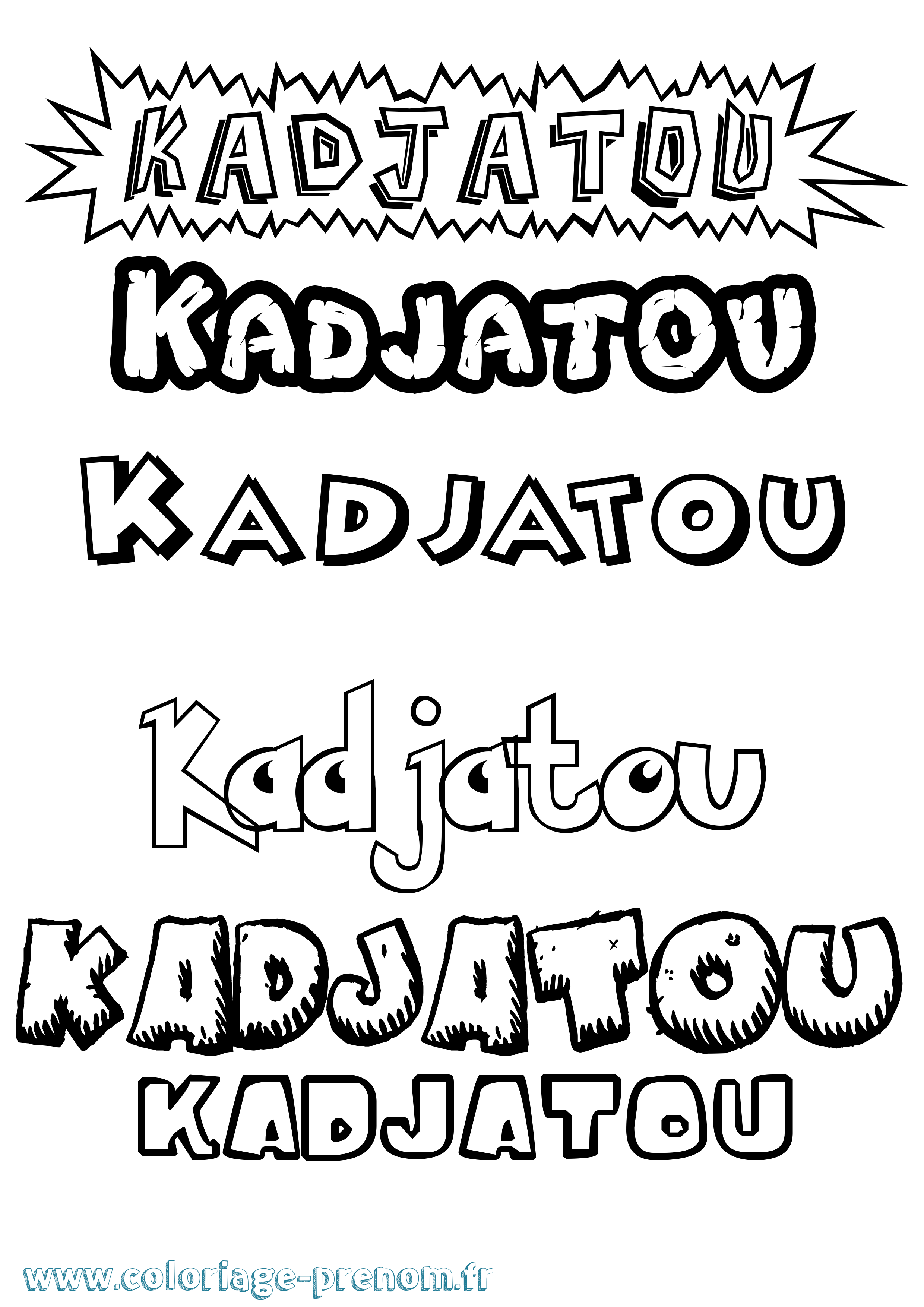 Coloriage prénom Kadjatou Dessin Animé
