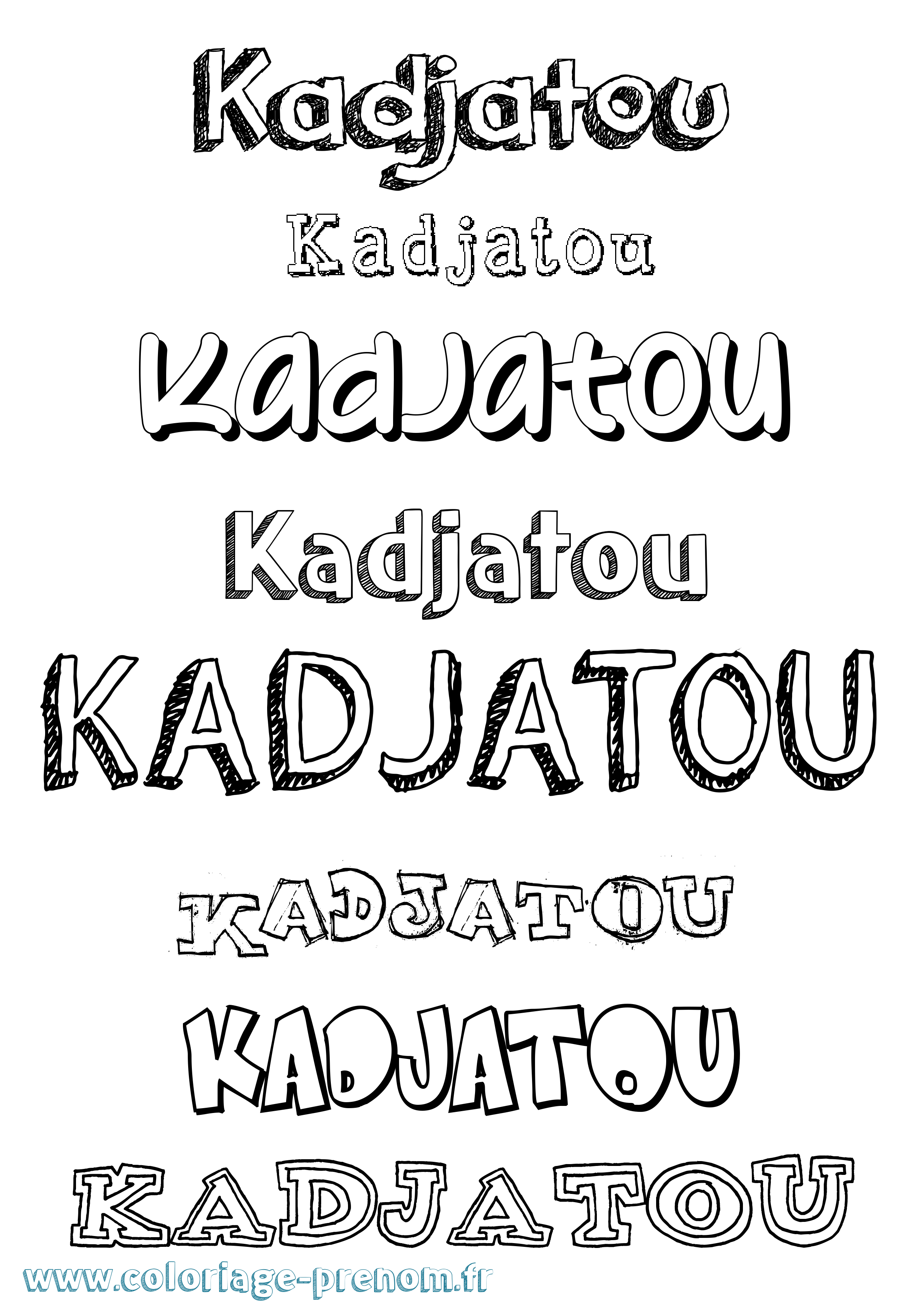 Coloriage prénom Kadjatou Dessiné