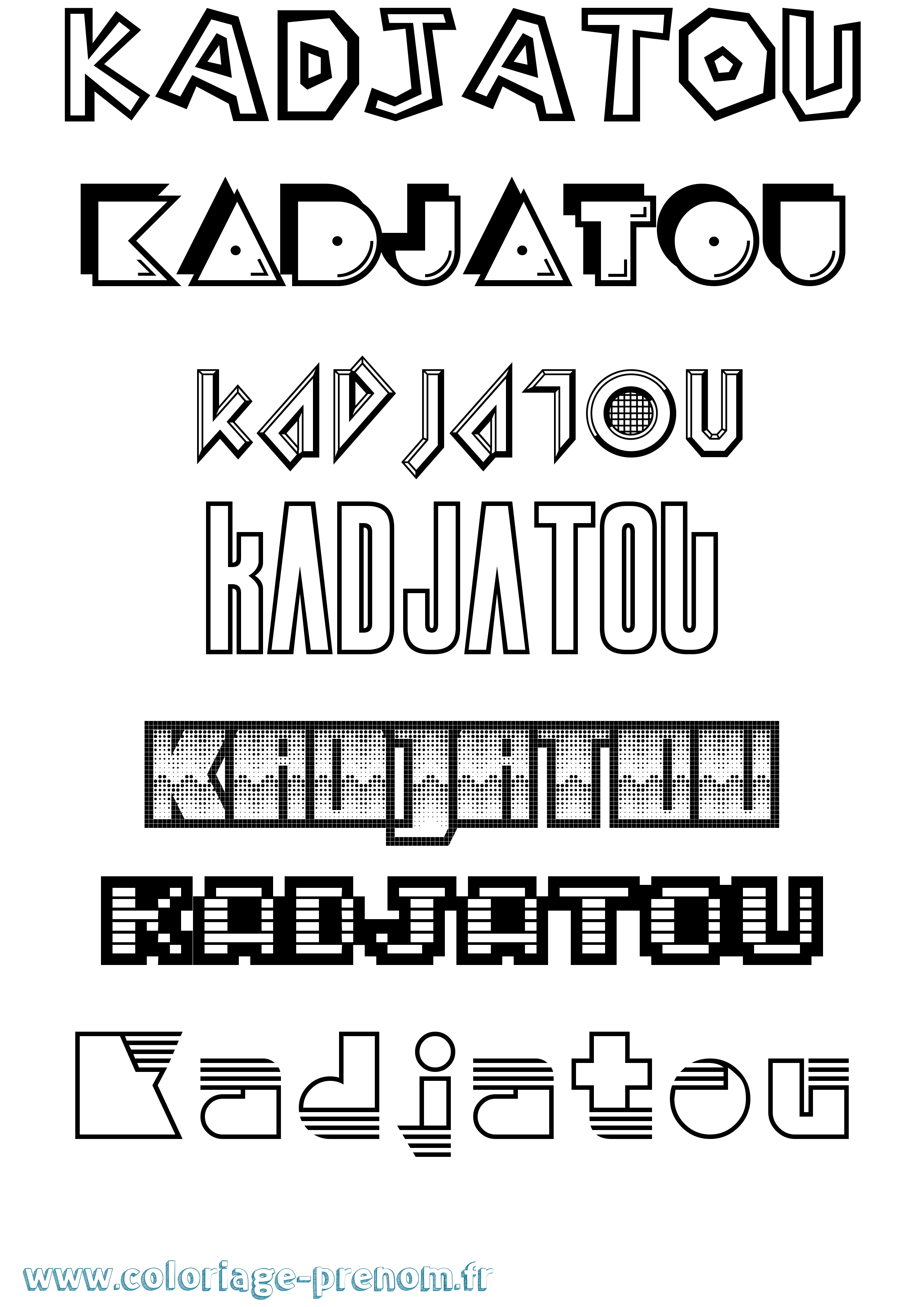 Coloriage prénom Kadjatou Jeux Vidéos