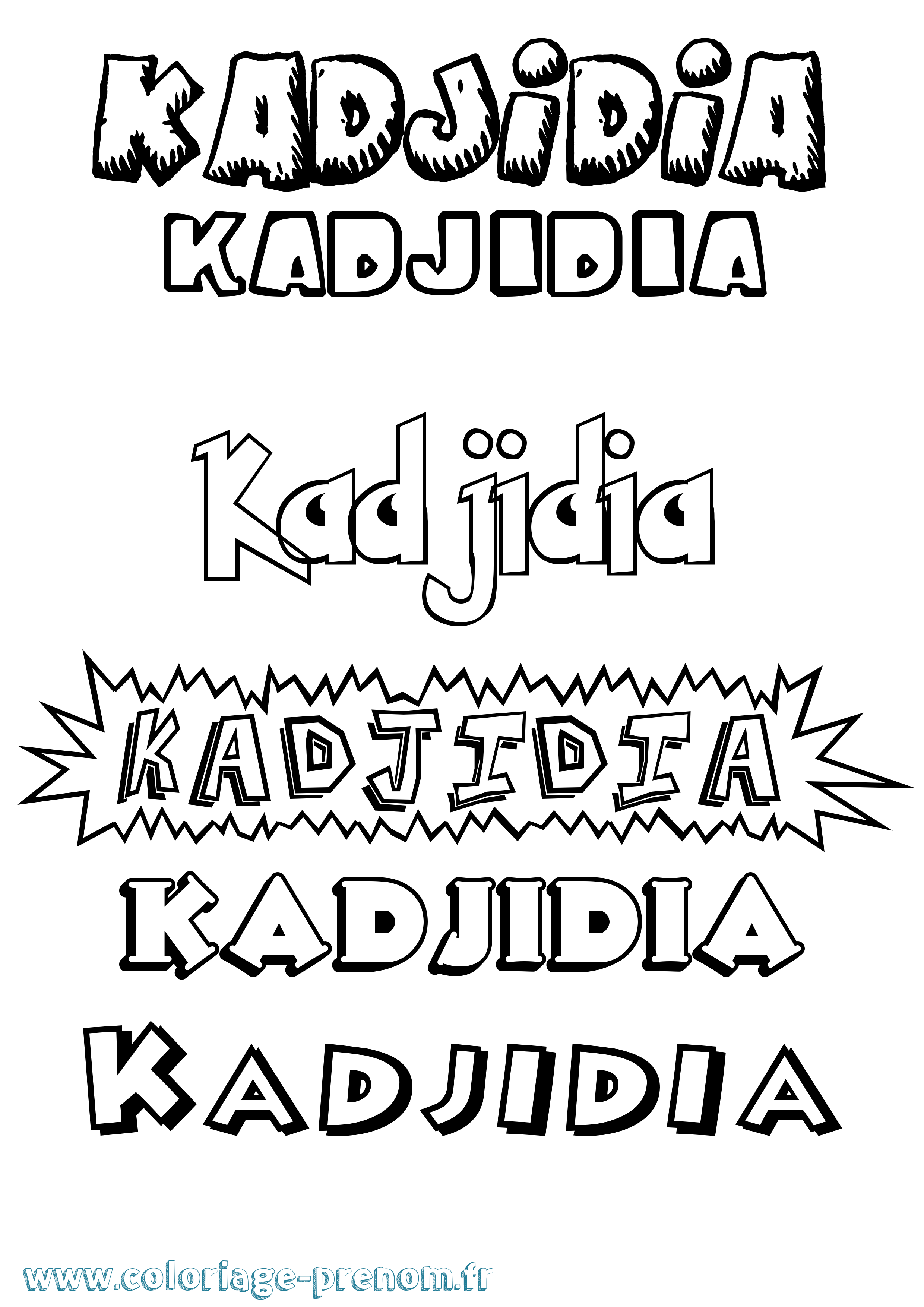 Coloriage prénom Kadjidia Dessin Animé