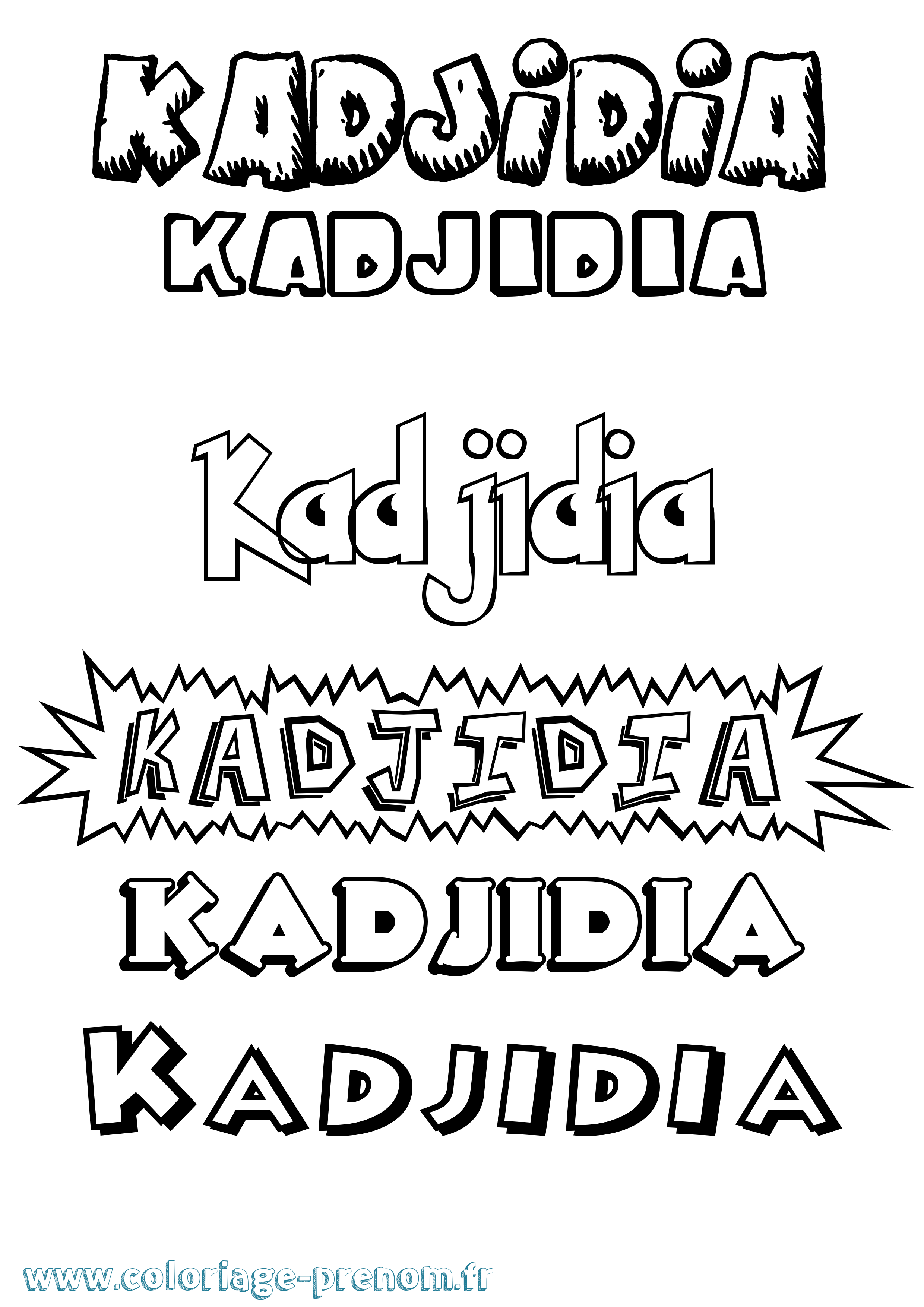 Coloriage Kadjidia Dessin Animé Coloriage prénom Kadjidia Dessin Animé