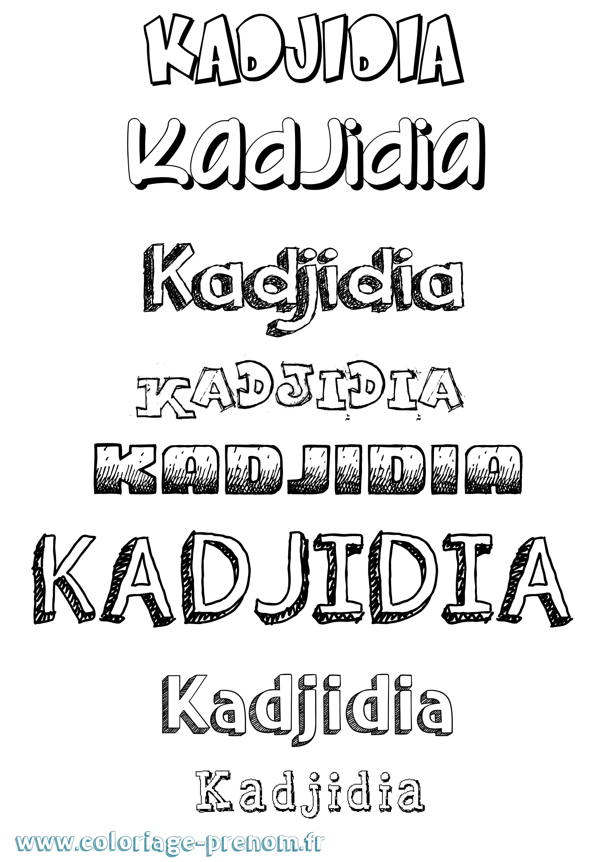 Coloriage prénom Kadjidia Dessiné