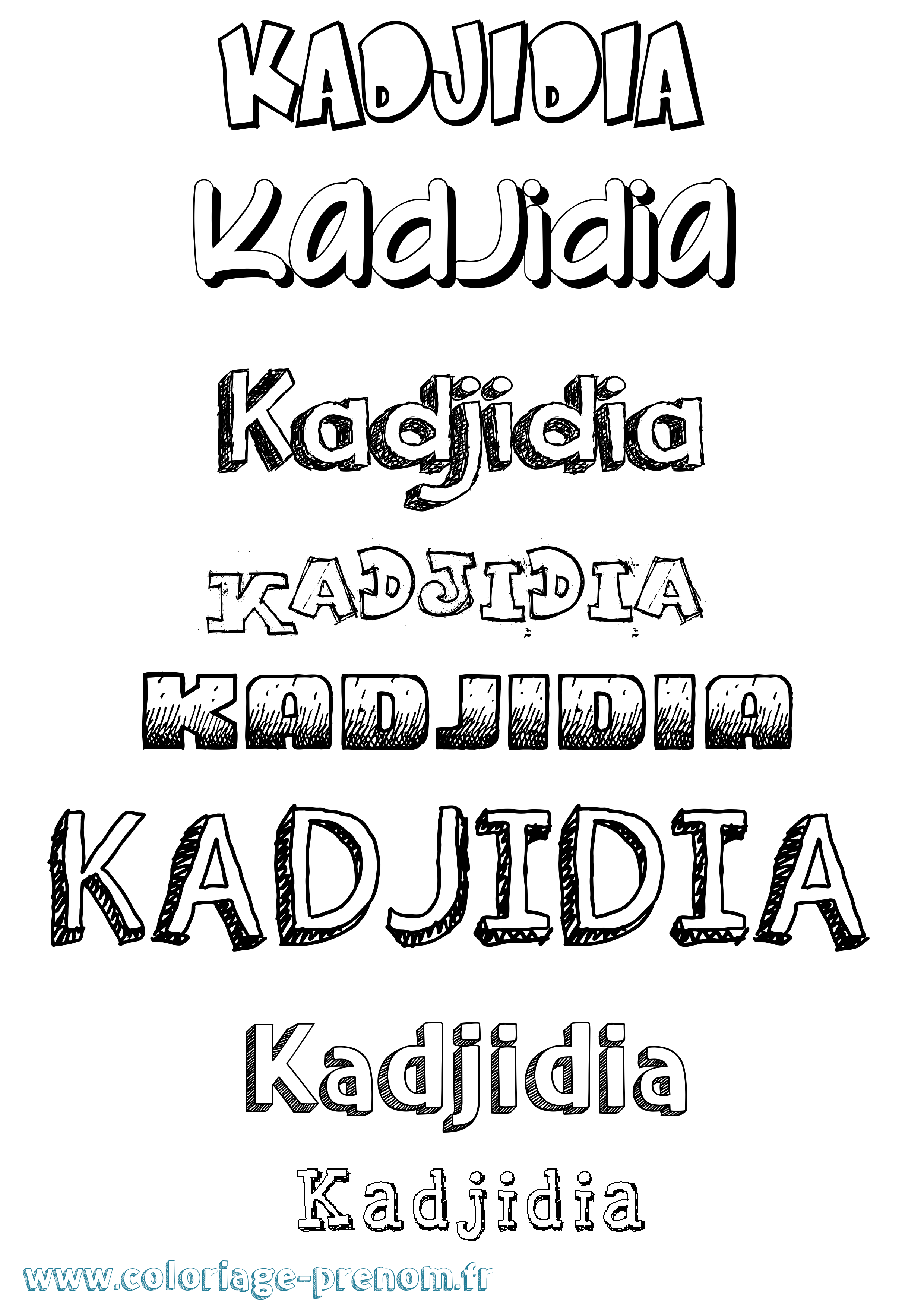 Coloriage Kadjidia Dessiné Coloriage prénom Kadjidia Dessiné