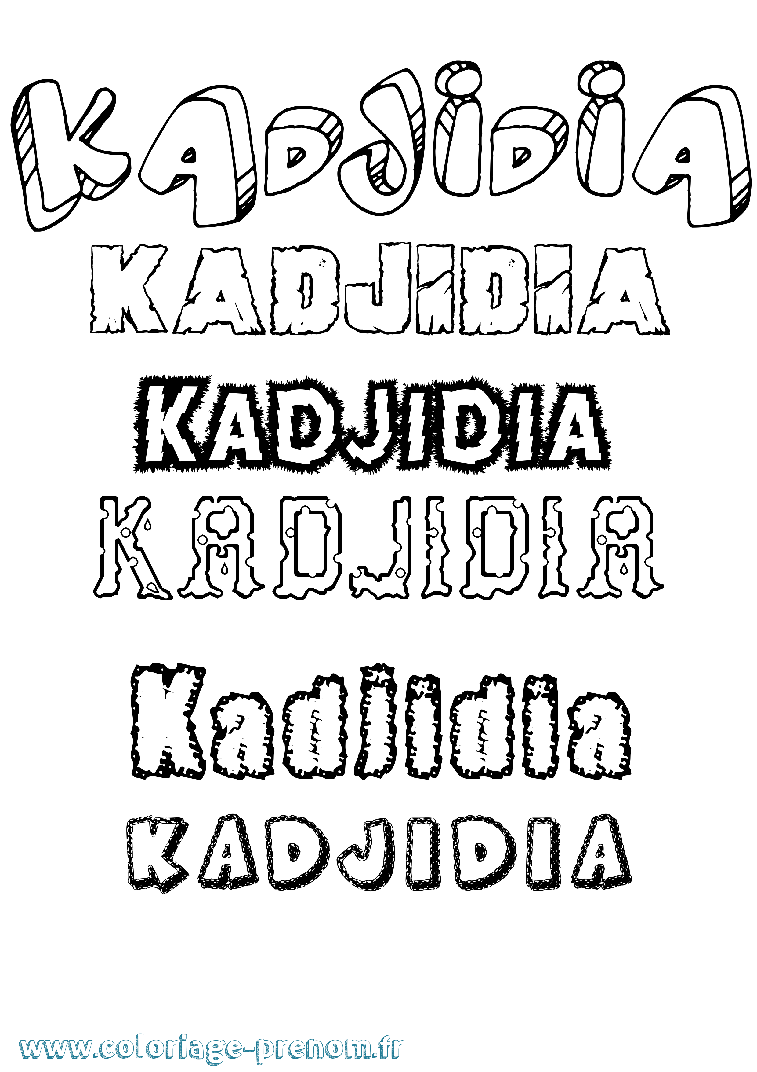 Coloriage prénom Kadjidia Destructuré
