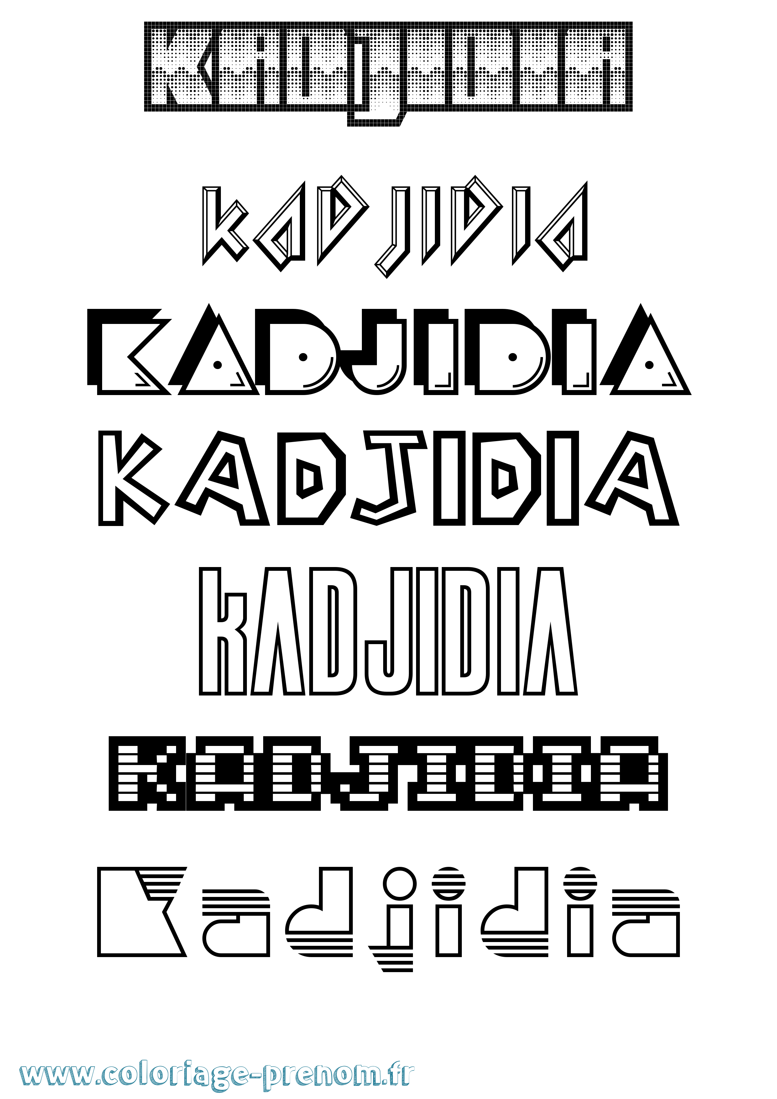 Coloriage prénom Kadjidia Jeux Vidéos