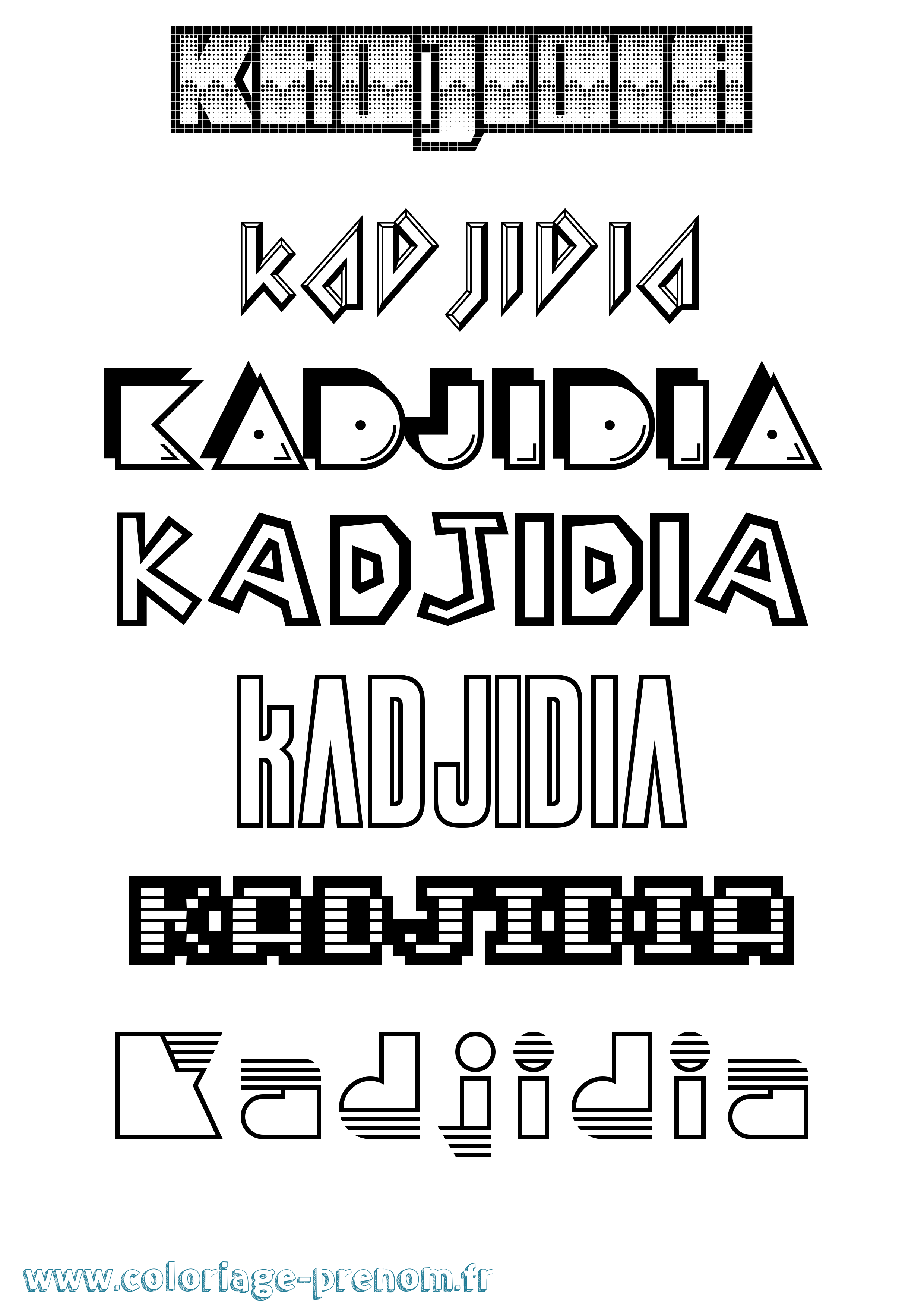 Coloriage Kadjidia Jeux Vidéos Coloriage prénom Kadjidia Jeux Vidéos