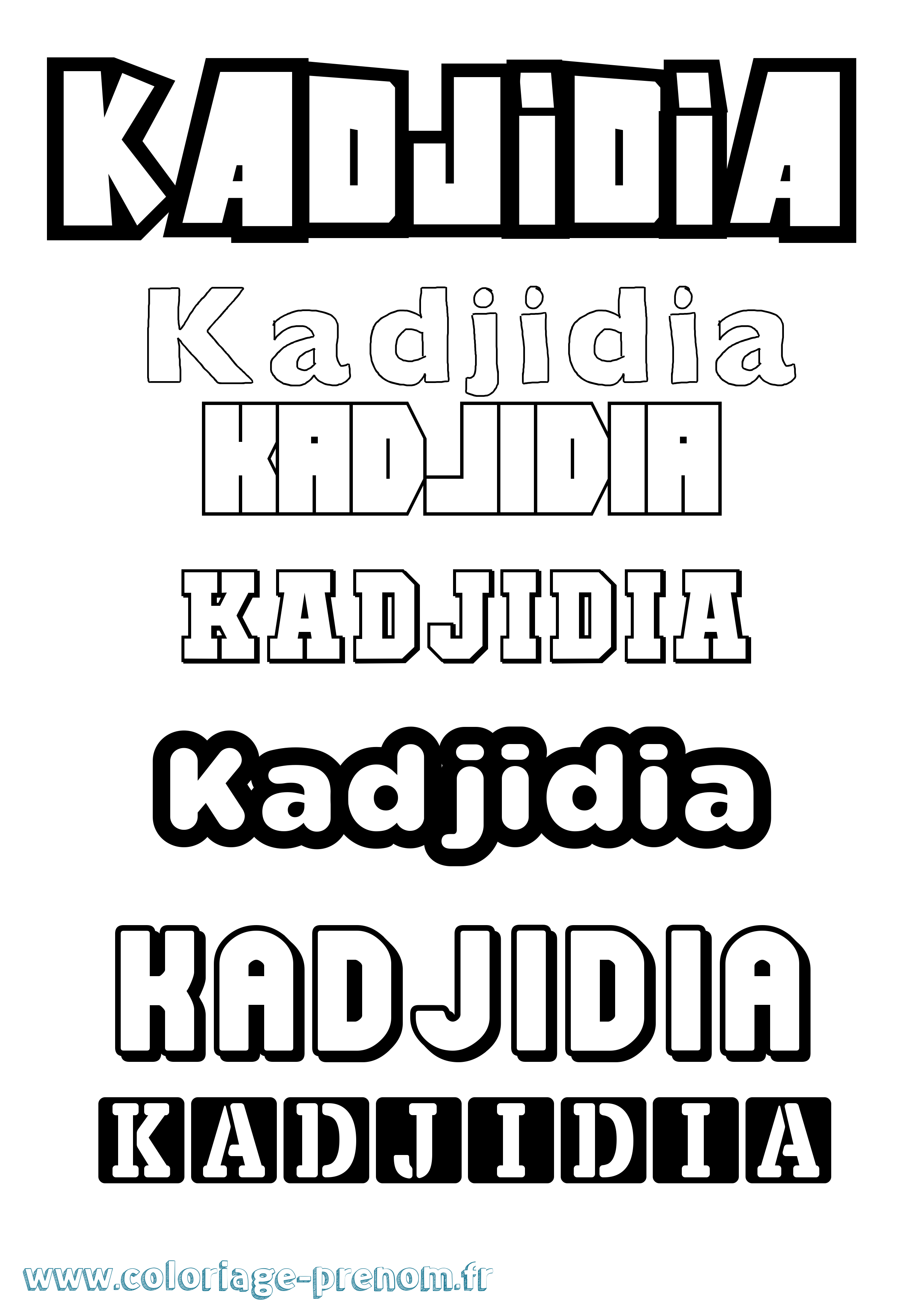 Coloriage prénom Kadjidia Simple
