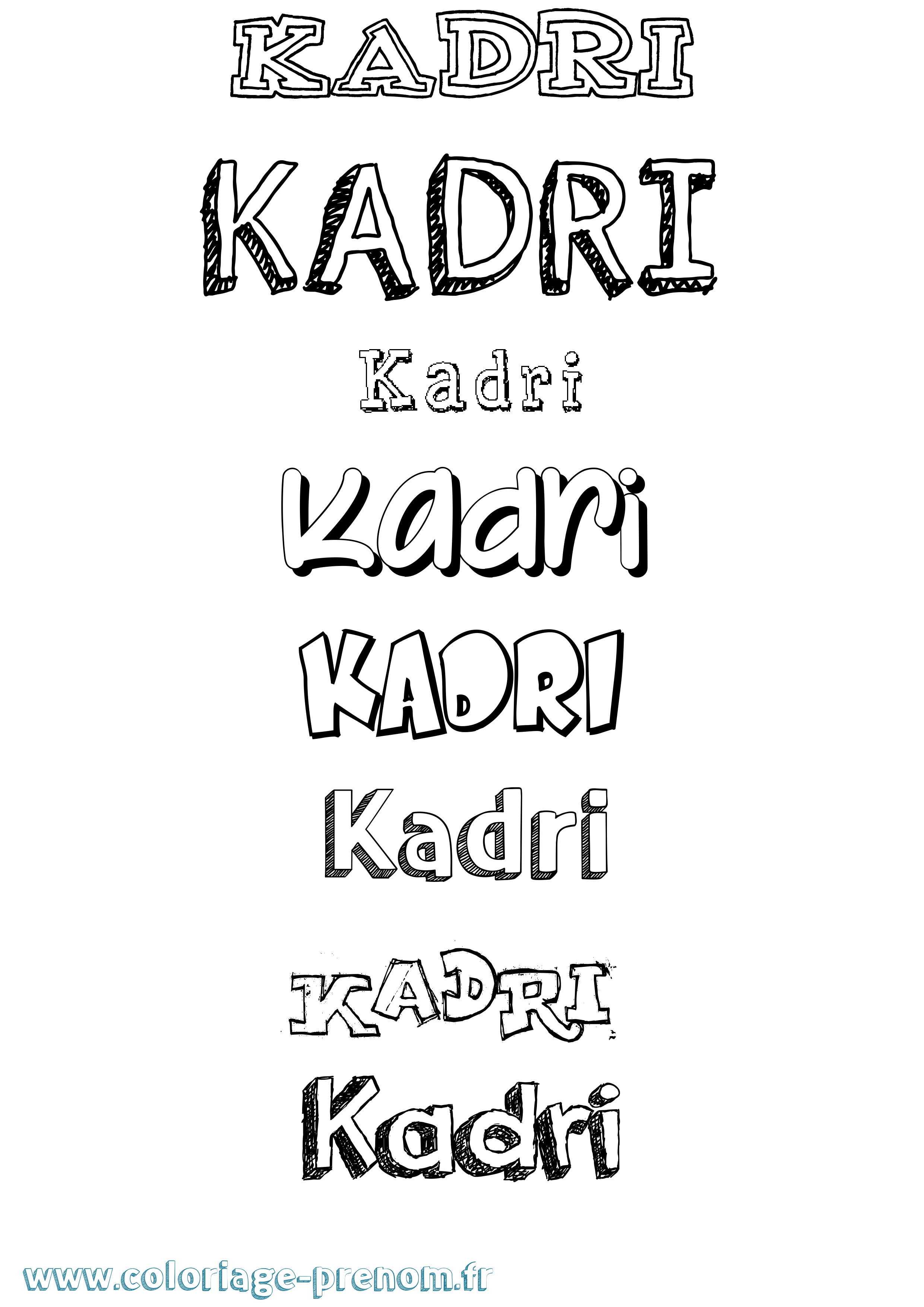 Coloriage prénom Kadri Dessiné