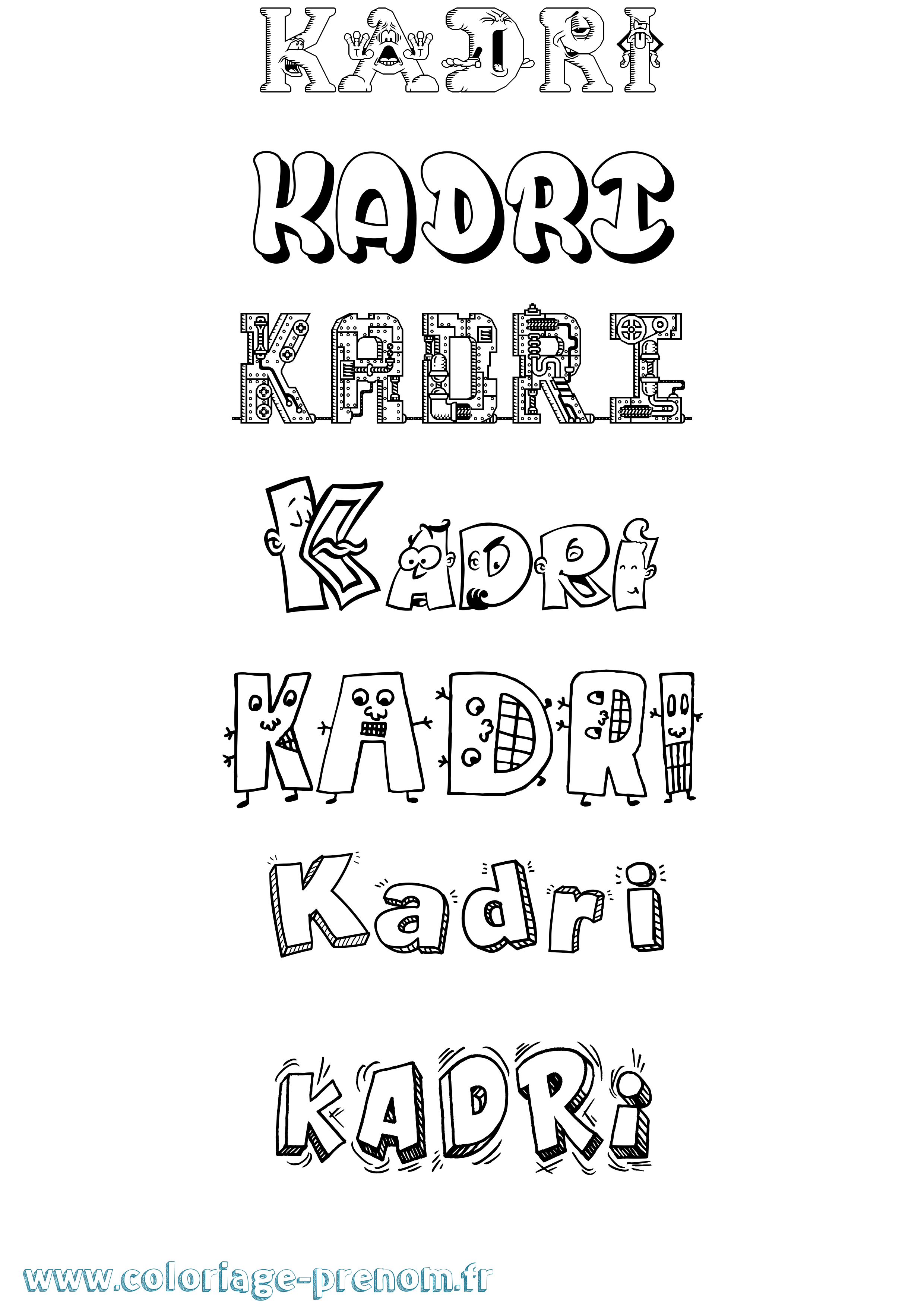 Coloriage prénom Kadri Fun