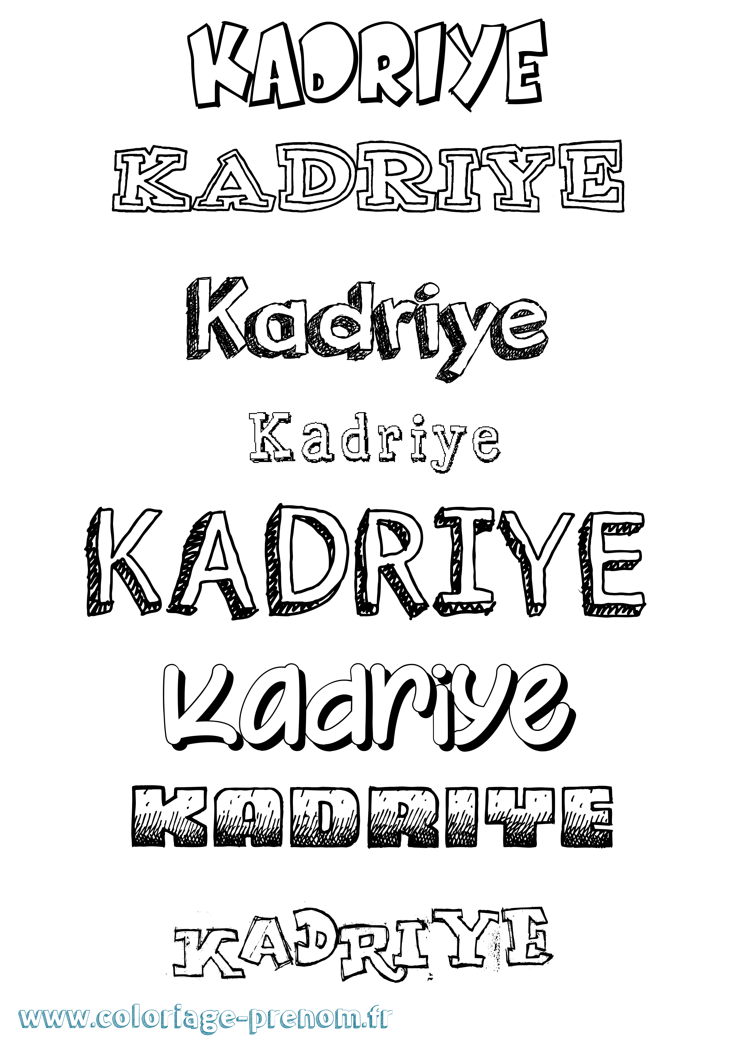 Coloriage prénom Kadriye Dessiné