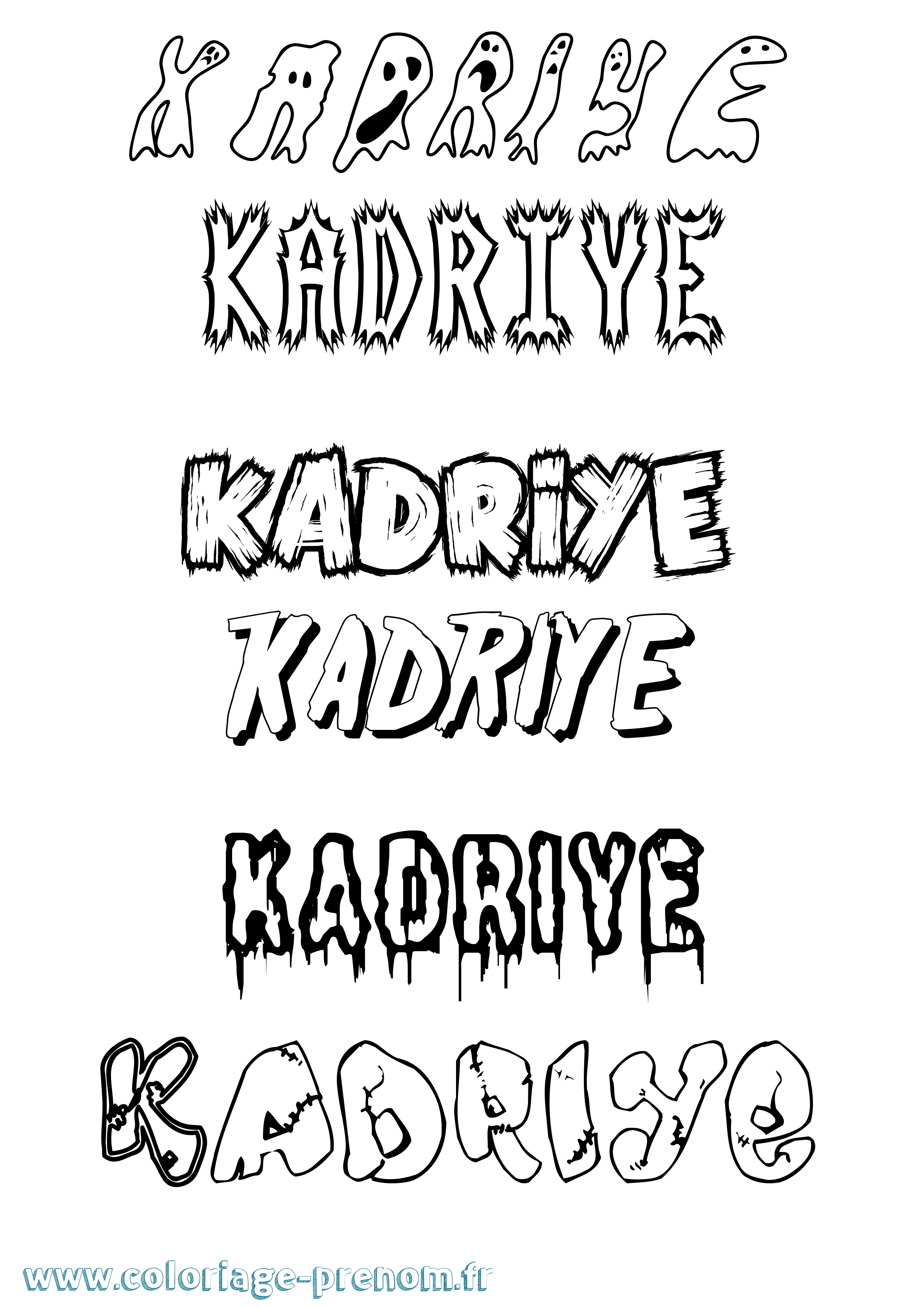 Coloriage prénom Kadriye Frisson