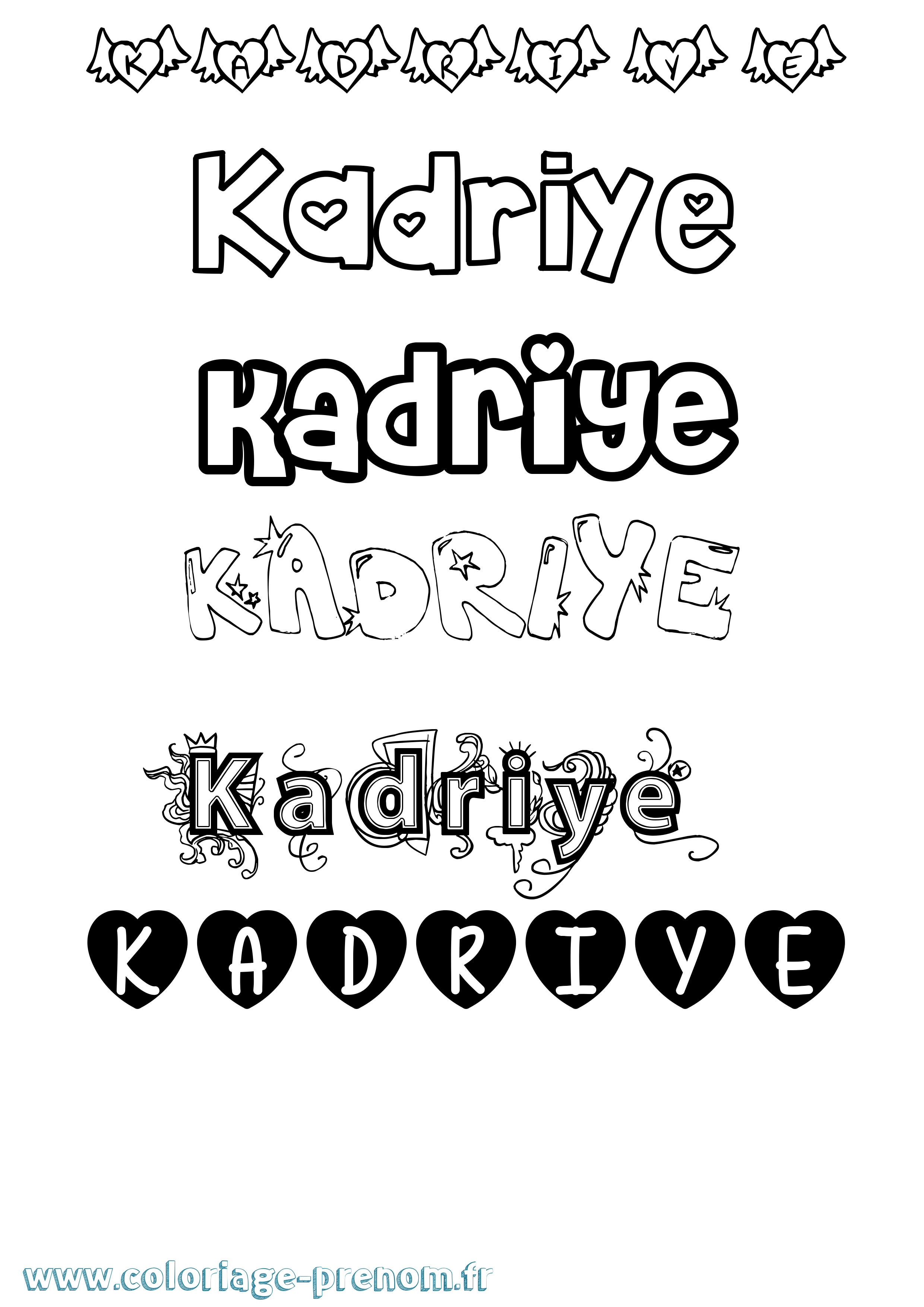 Coloriage prénom Kadriye Girly