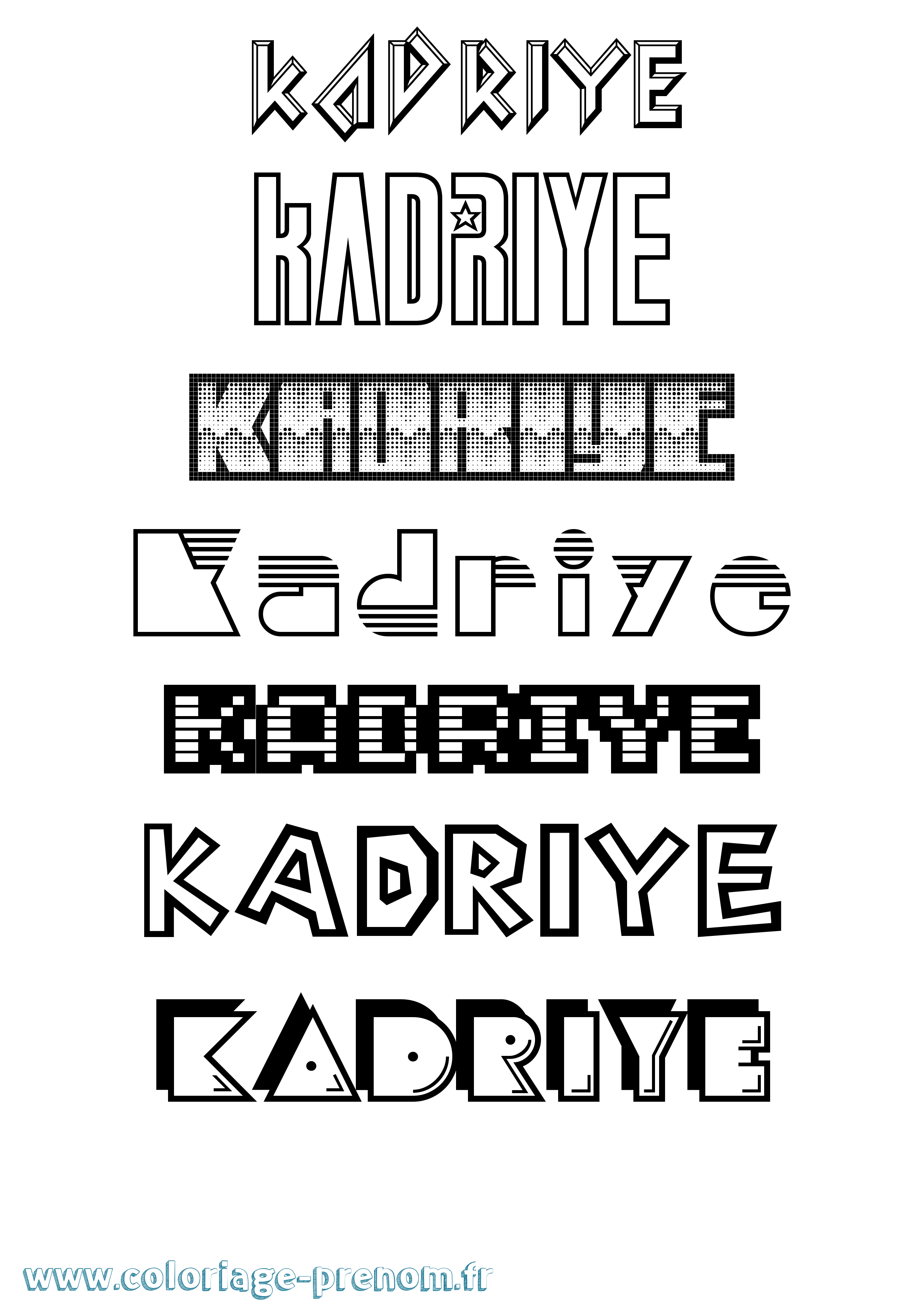 Coloriage prénom Kadriye Jeux Vidéos