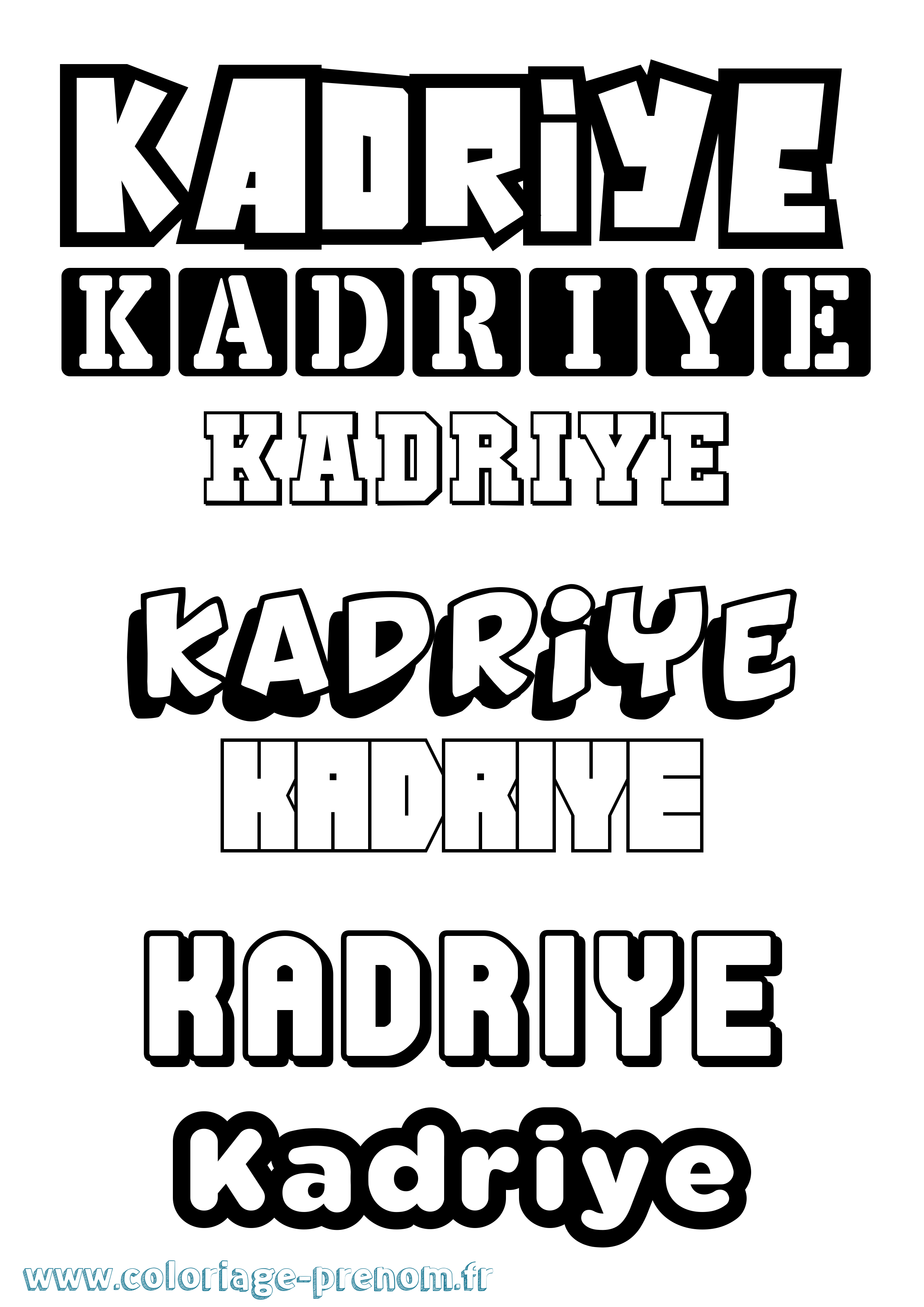 Coloriage prénom Kadriye Simple