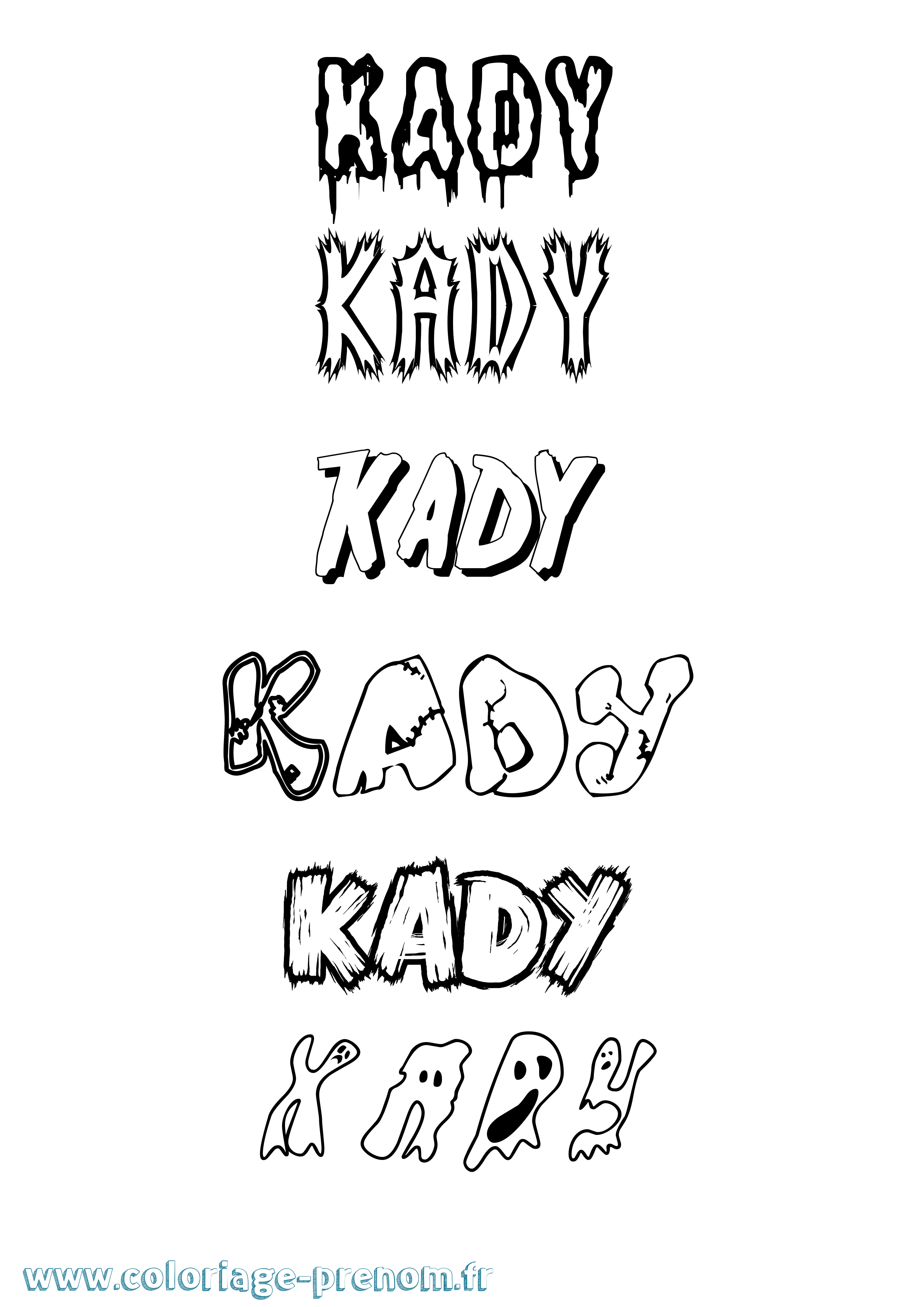 Coloriage prénom Kady
